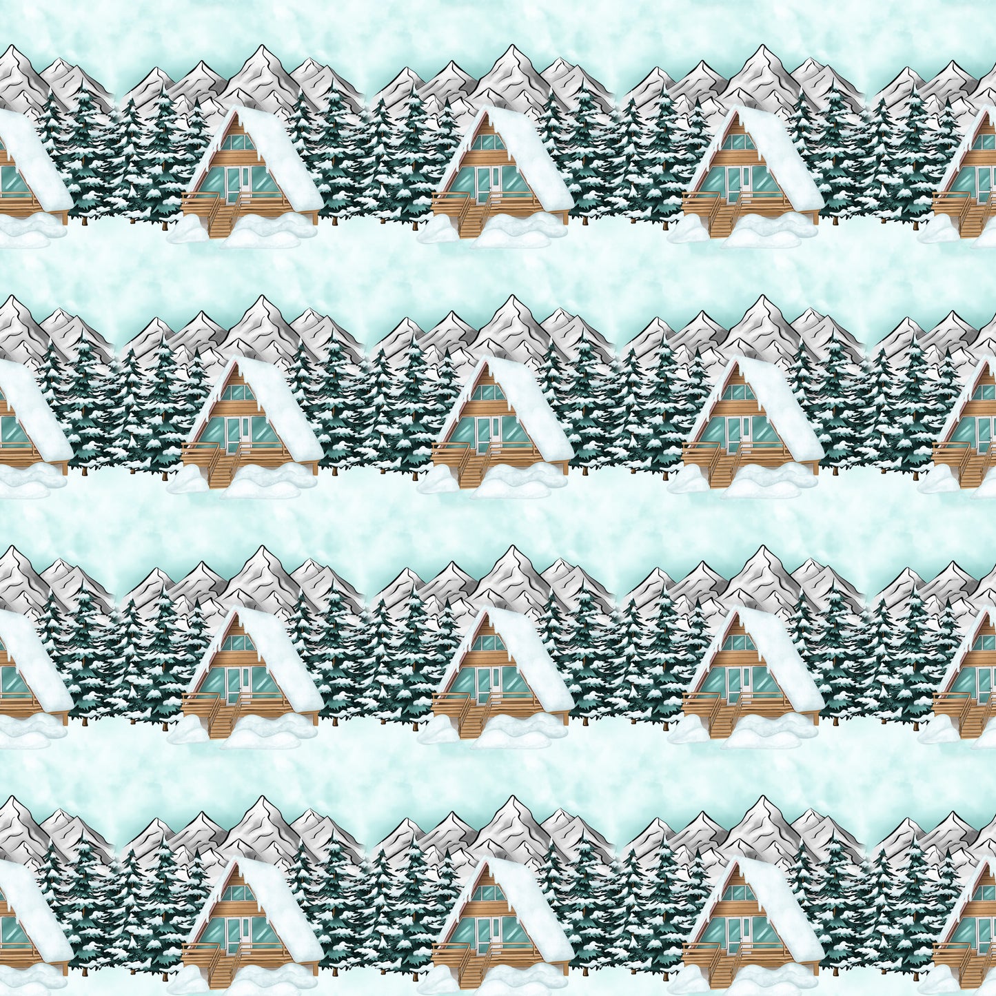Phantasia Design's Snow Business Collection Chalet 12 x 12 Double-Sided Scrapbook Paper - 15 Pack