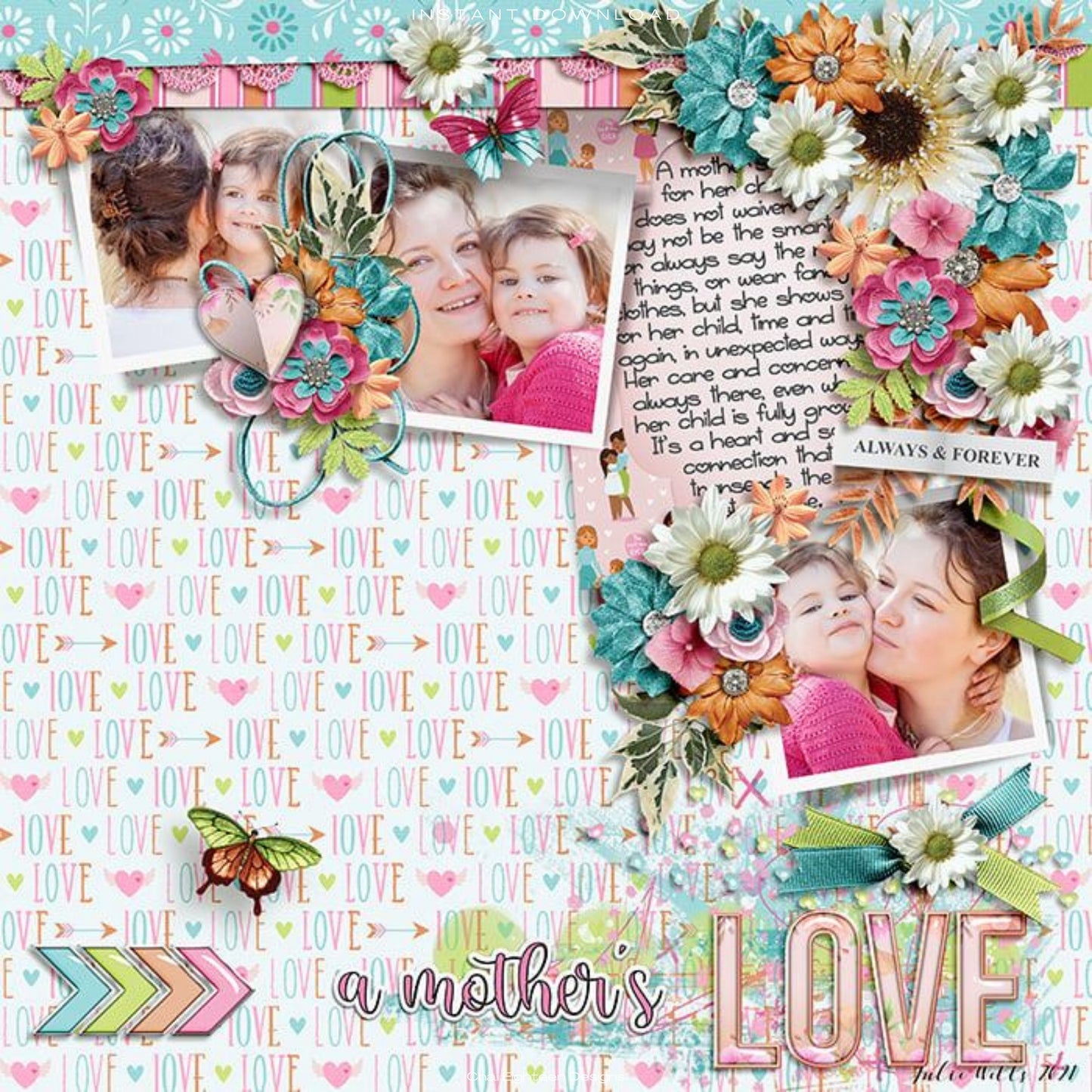 Best Mom Ever 12 x 12 Scrapbook Paper & Embellishment Kit by SSC Designs - 3 Kits