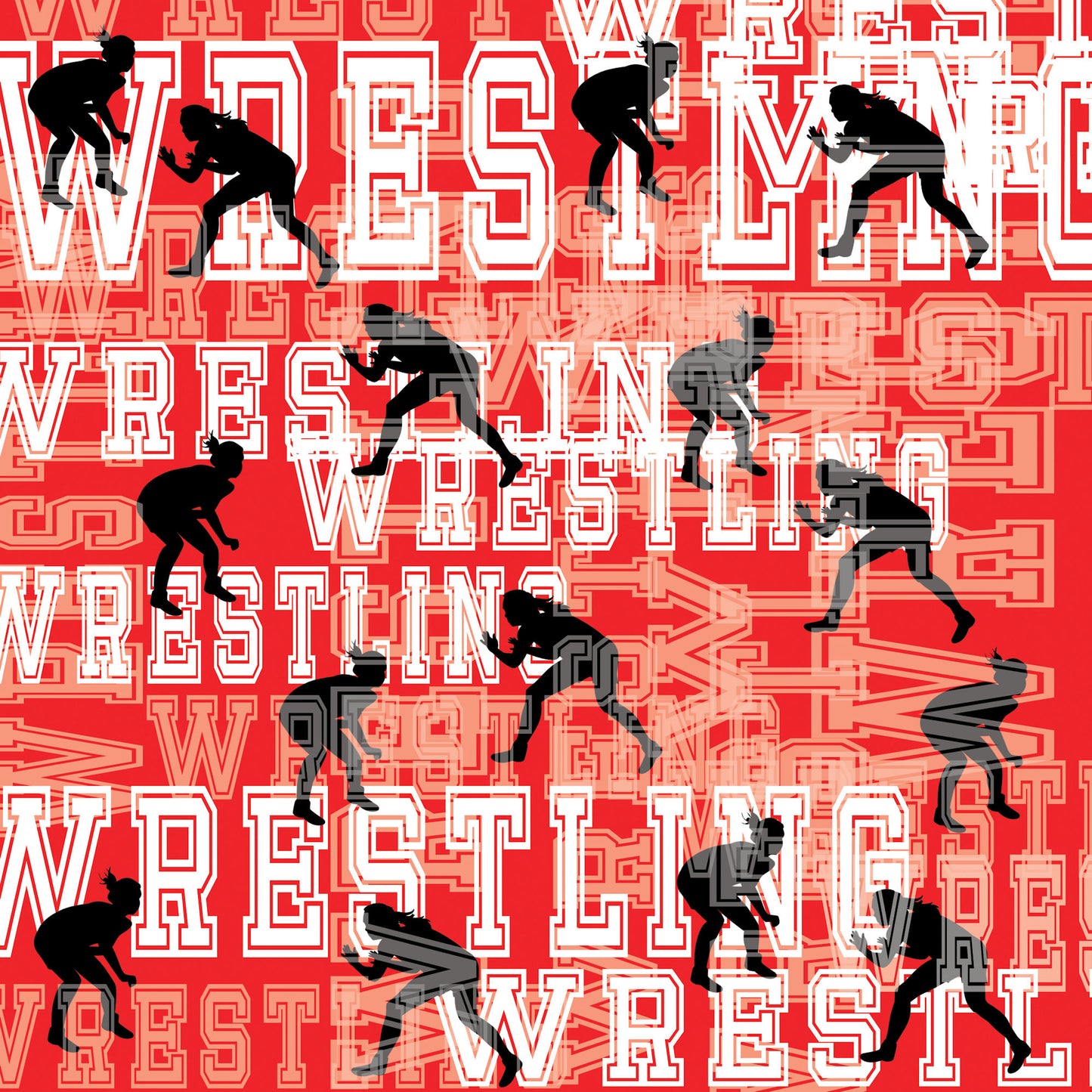 Female Wrestling Collection Wrestling Collage 12 x 12 Double-Sided Scrapbook Paper - 15 Pack
