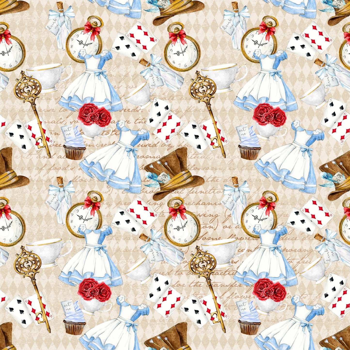 Frou Frou's Alice Collection Play Your Cards 12 x 12 Double-Sided Scrapbook Paper - 15 Pack