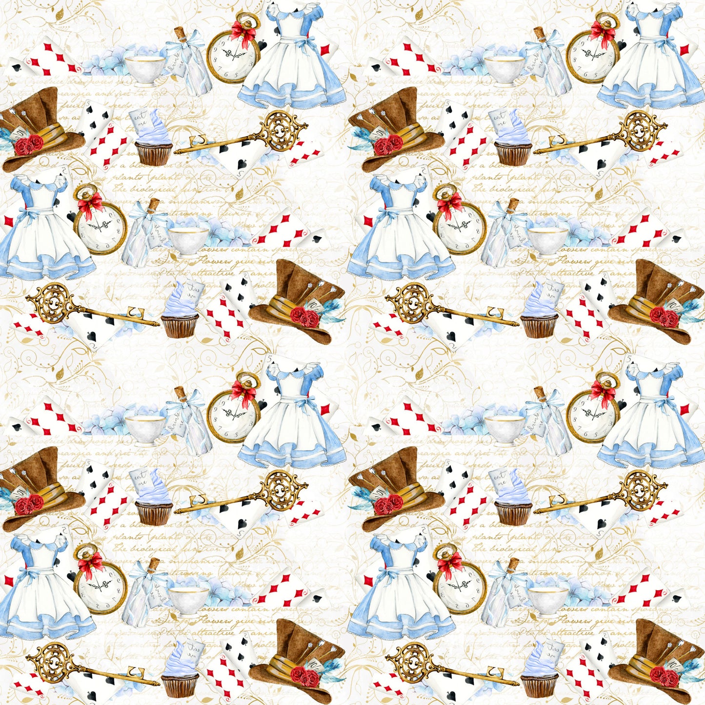 Frou Frou's Alice Collection Wonderland 12 x 12 Double-Sided Scrapbook Paper - 15 Pack