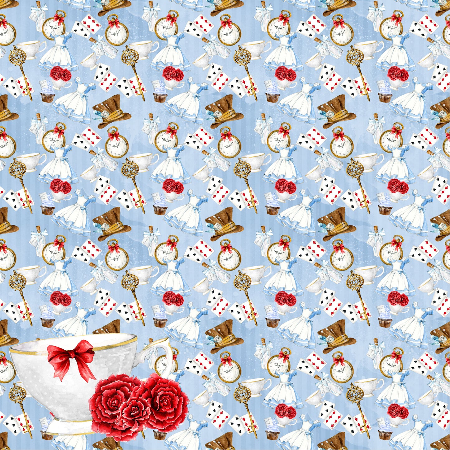 Frou Frou's Alice Collection Tea Time 12 x 12 Double-Sided Scrapbook Paper - 15 Pack