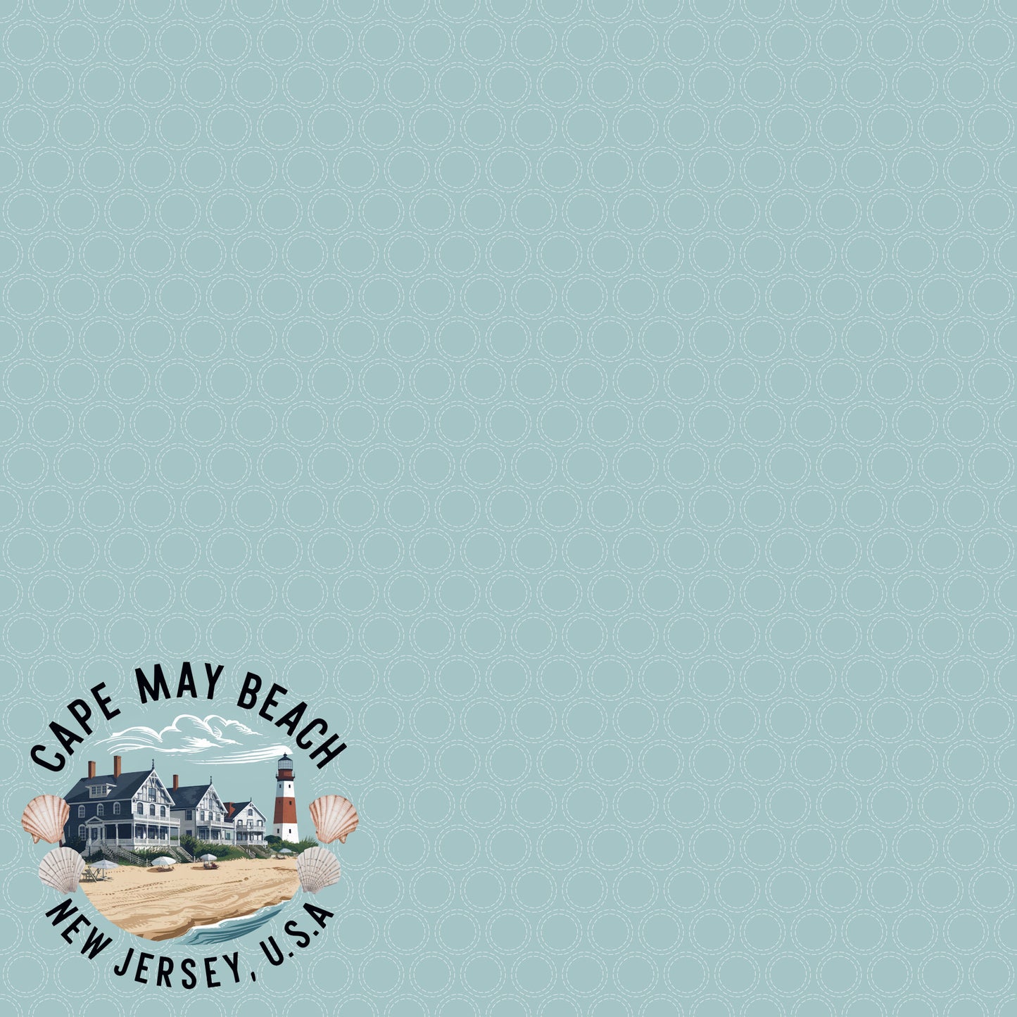 Beach Party Collection Cape May Beach, New Jersey 12 x 12 Double-Sided Scrapbook Paper by SSC Designs - 15 Pack