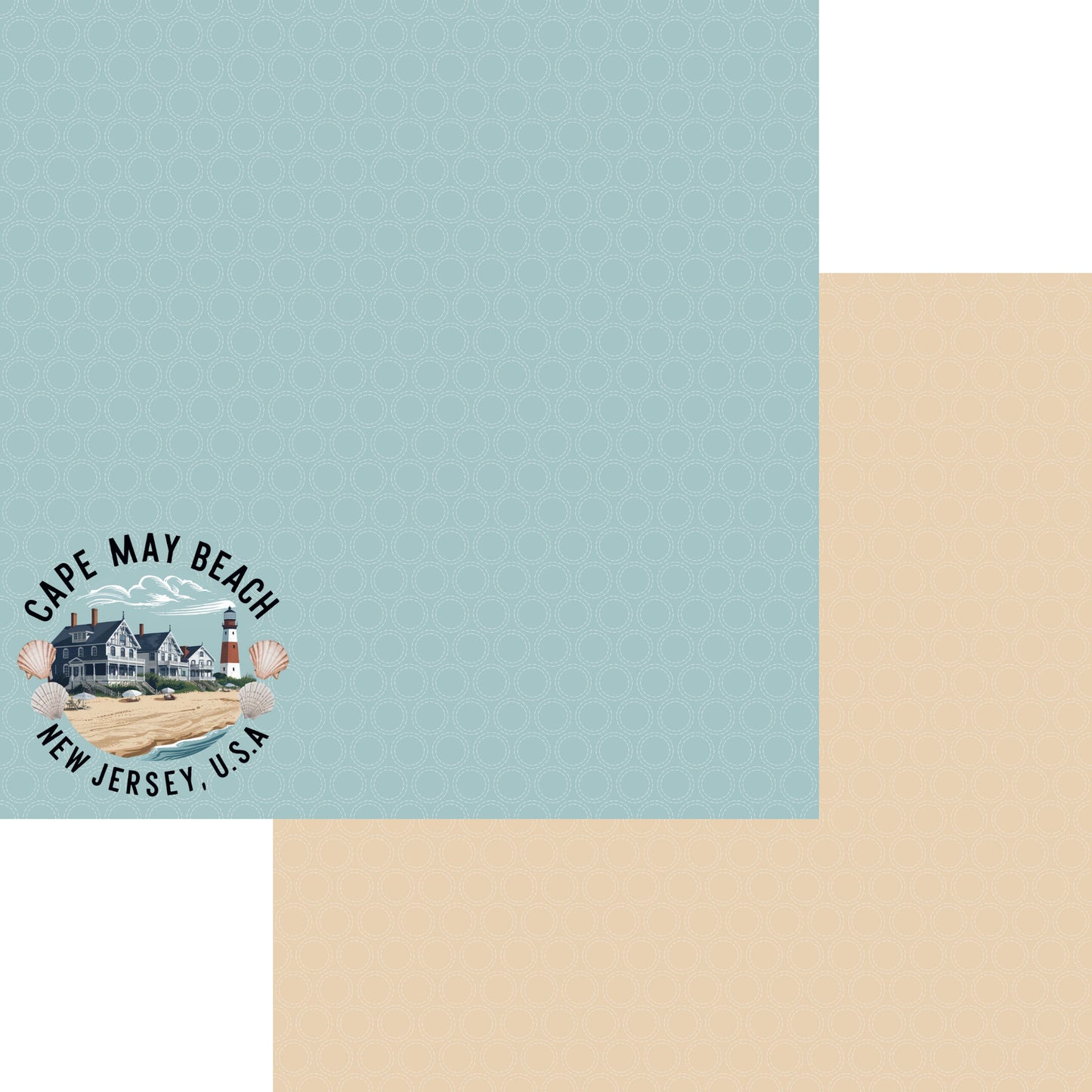 Beach Party Collection Cape May Beach, New Jersey 12 x 12 Double-Sided Scrapbook Paper by SSC Designs - 15 Pack