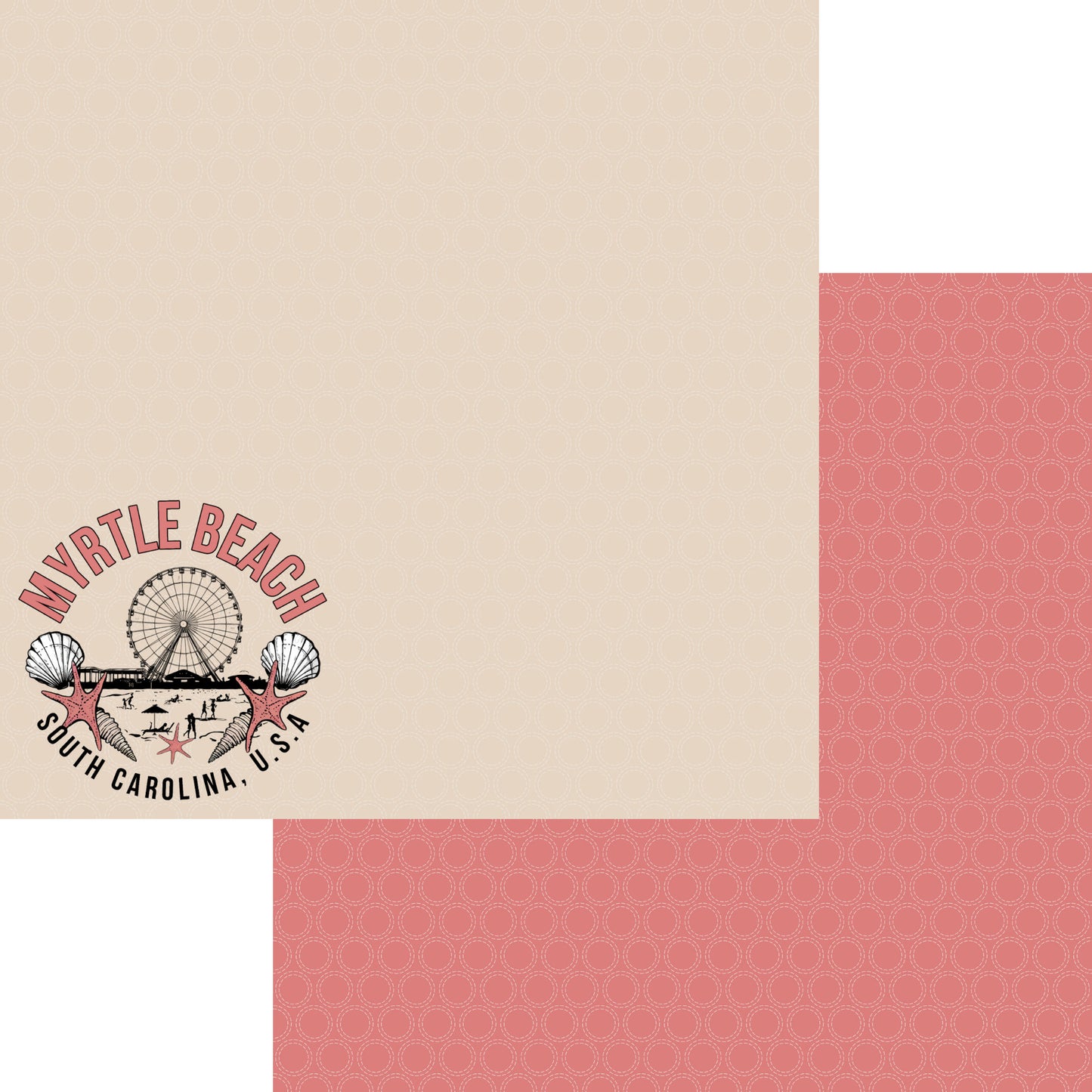 Beach Party Collection Myrtle Beach, South Carolina 12 x 12 Double-Sided Scrapbook Paper by SSC Designs - 15 Pack