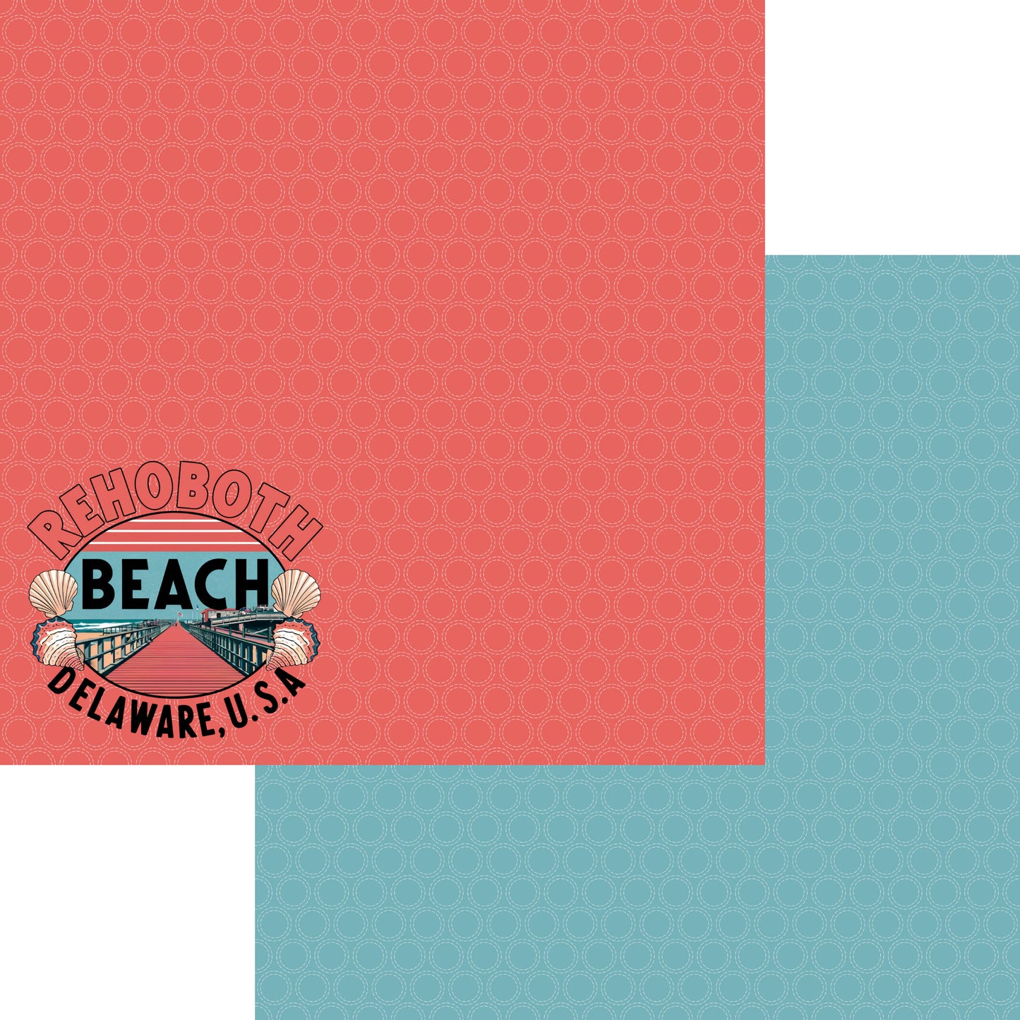 Beach Party Collection Rehoboth Beach, Delaware 12 x 12 Double-Sided Scrapbook Paper by SSC Designs - 15 Pack