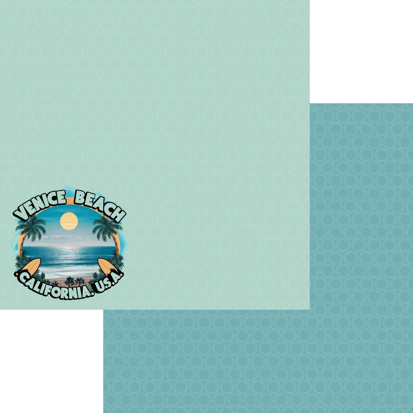 Beach Party Collection Venice Beach, California 12 x 12 Double-Sided Scrapbook Paper by SSC Designs - 15 Pack