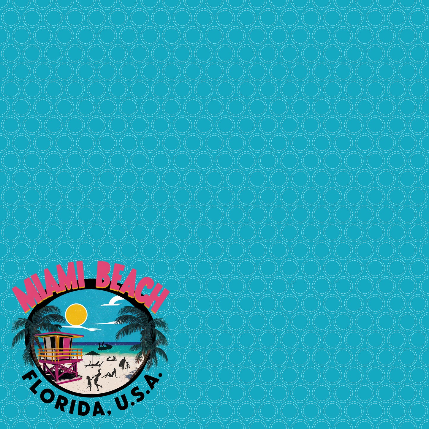 Beach Party Collection Mimai Beach, Florida 12 x 12 Double-Sided Scrapbook Paper by SSC Designs - 15 Pack