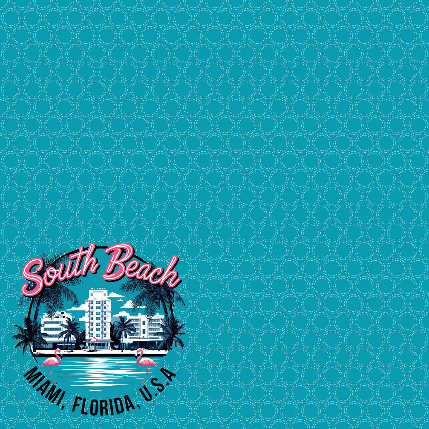 Beach Party Collection South Beach, Florida 12 x 12 Double-Sided Scrapbook Paper by SSC Designs - 15 Pack