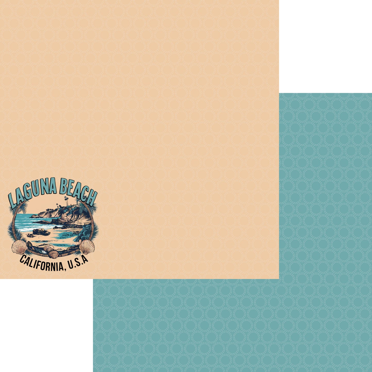 Beach Party Collection Laguna Beach, California 12 x 12 Double-Sided Scrapbook Paper by SSC Designs - 15 Pack
