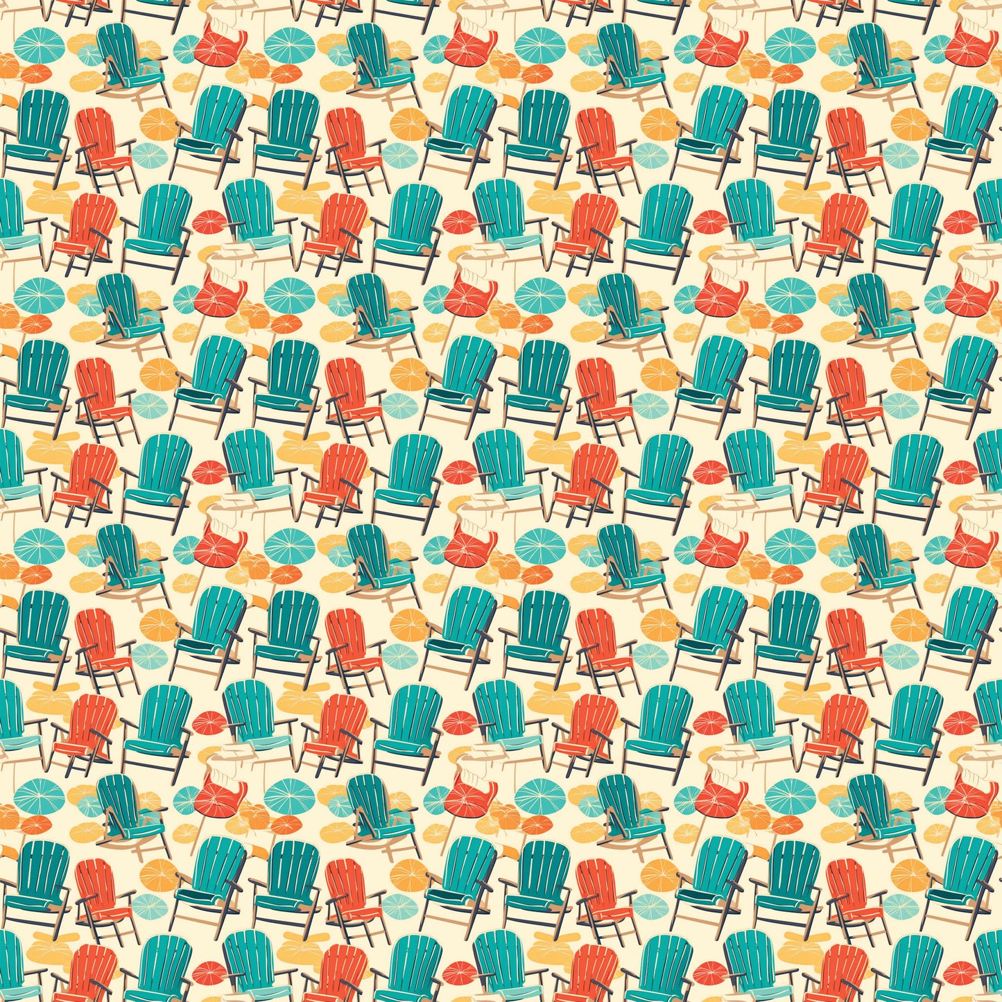 Beach Party Collection Beach Chairs 12 x 12 Double-Sided Scrapbook Paper by SSC Designs - 15 Pack