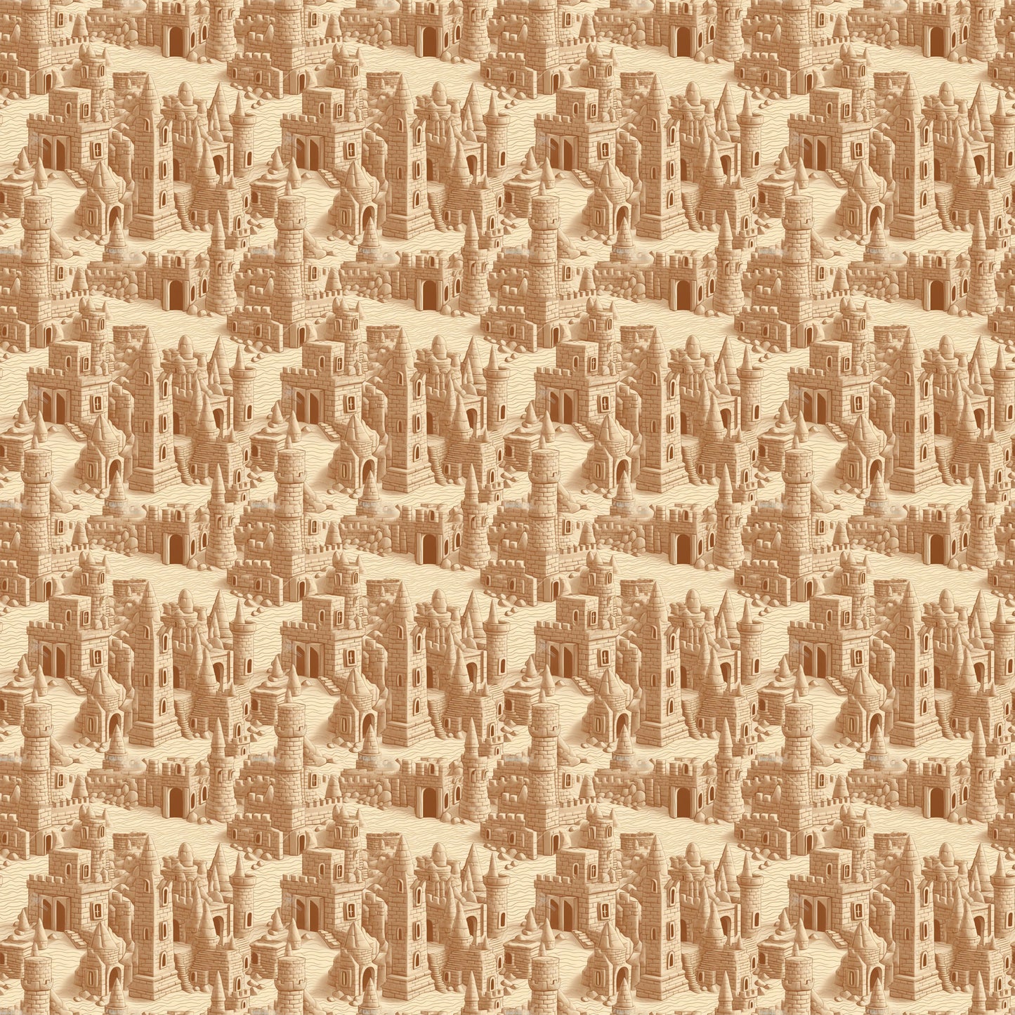 Beach Party Collection Sandcastles 12 x 12 Double-Sided Scrapbook Paper by SSC Designs - 15 Pack