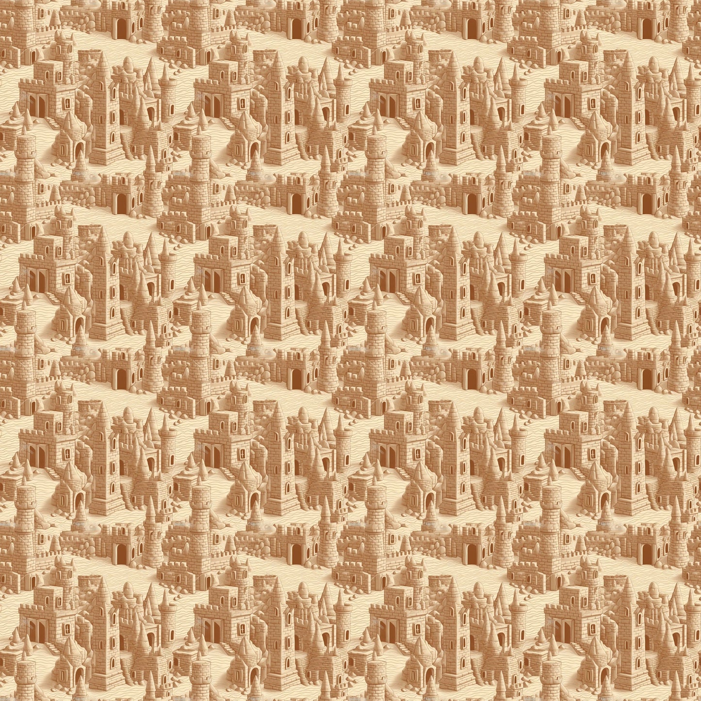 Beach Party Collection Sandcastles 12 x 12 Double-Sided Scrapbook Paper by SSC Designs