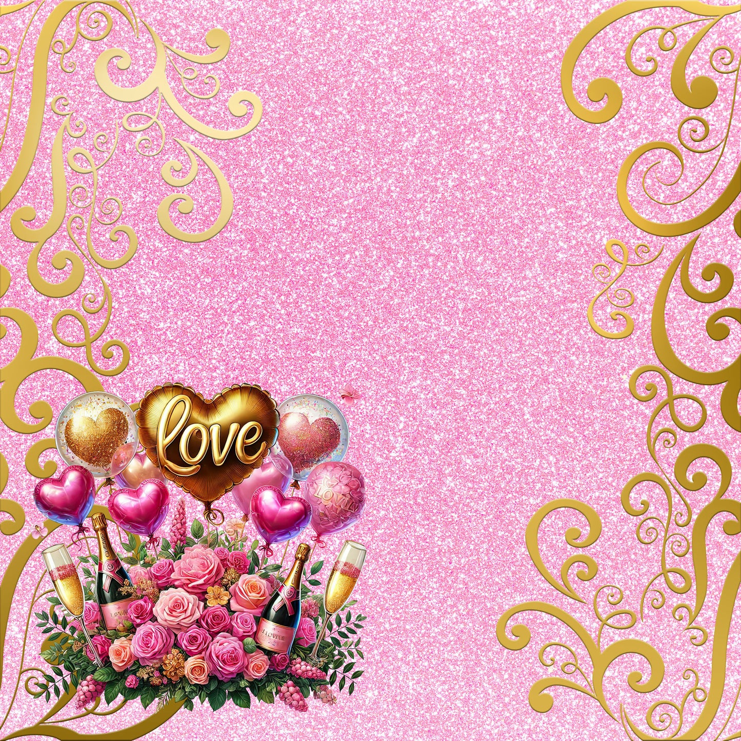 Bachelorette Party Collection The Bride 12 x 12 Double-Sided Scrapbook Paper by SSC Designs - 15 Pack