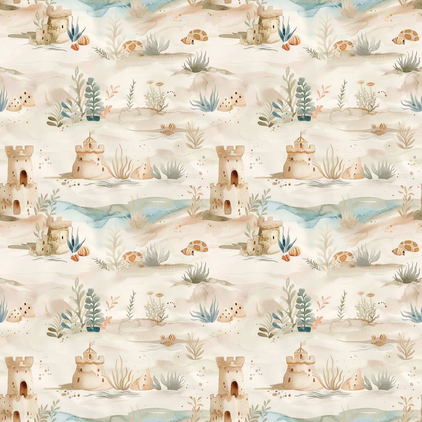 Beach Dreams Collection Sandcastles 12 x 12 Double-Sided Scrapbook Paper by SSC Designs - 15 Pack