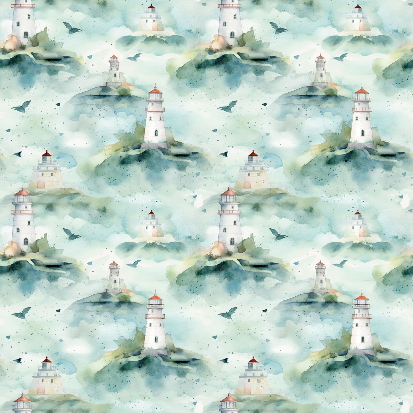 Beach Dreams Collection Lighthouse 12 x 12 Double-Sided Scrapbook Paper by SSC Designs - 15 Pack