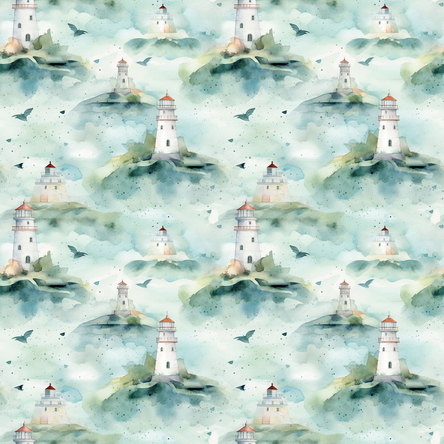 Beach Dreams Collection Lighthouse 12 x 12 Double-Sided Scrapbook Paper by SSC Designs