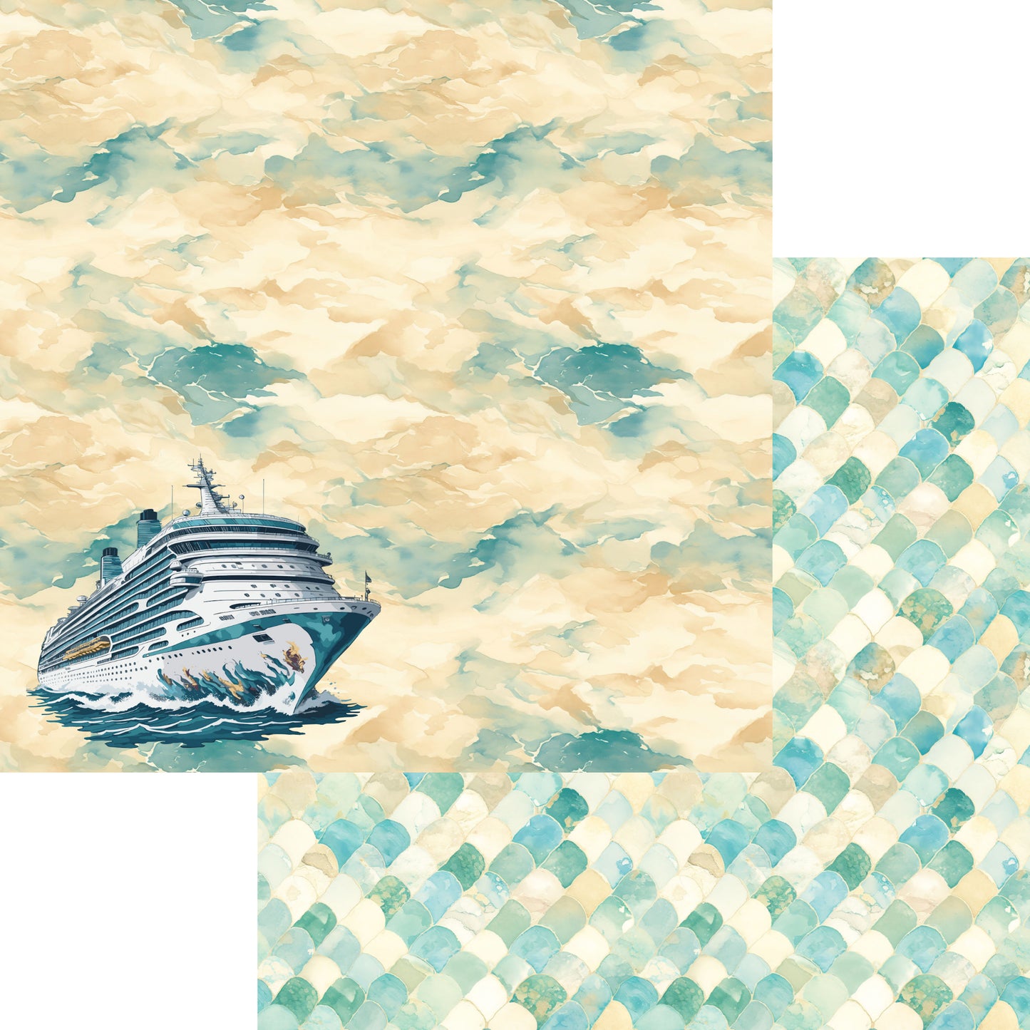 Beach Dreams Collection Cruising 12 x 12 Double-Sided Scrapbook Paper by SSC Designs - 15 Pack