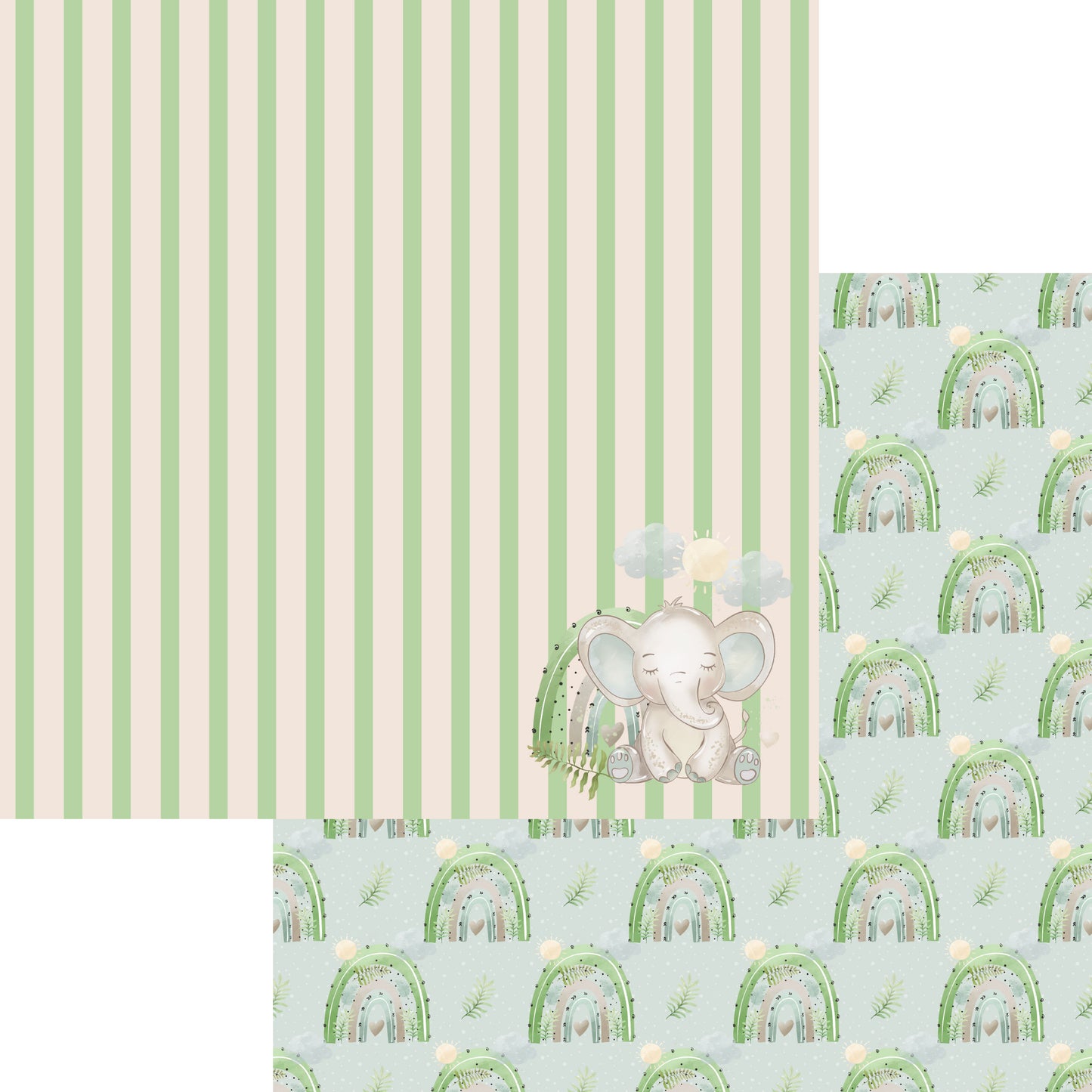 Baby Elephants Collection 12 x 12 Scrapbook Paper Pack & Embellishment Kit - 3 Kits