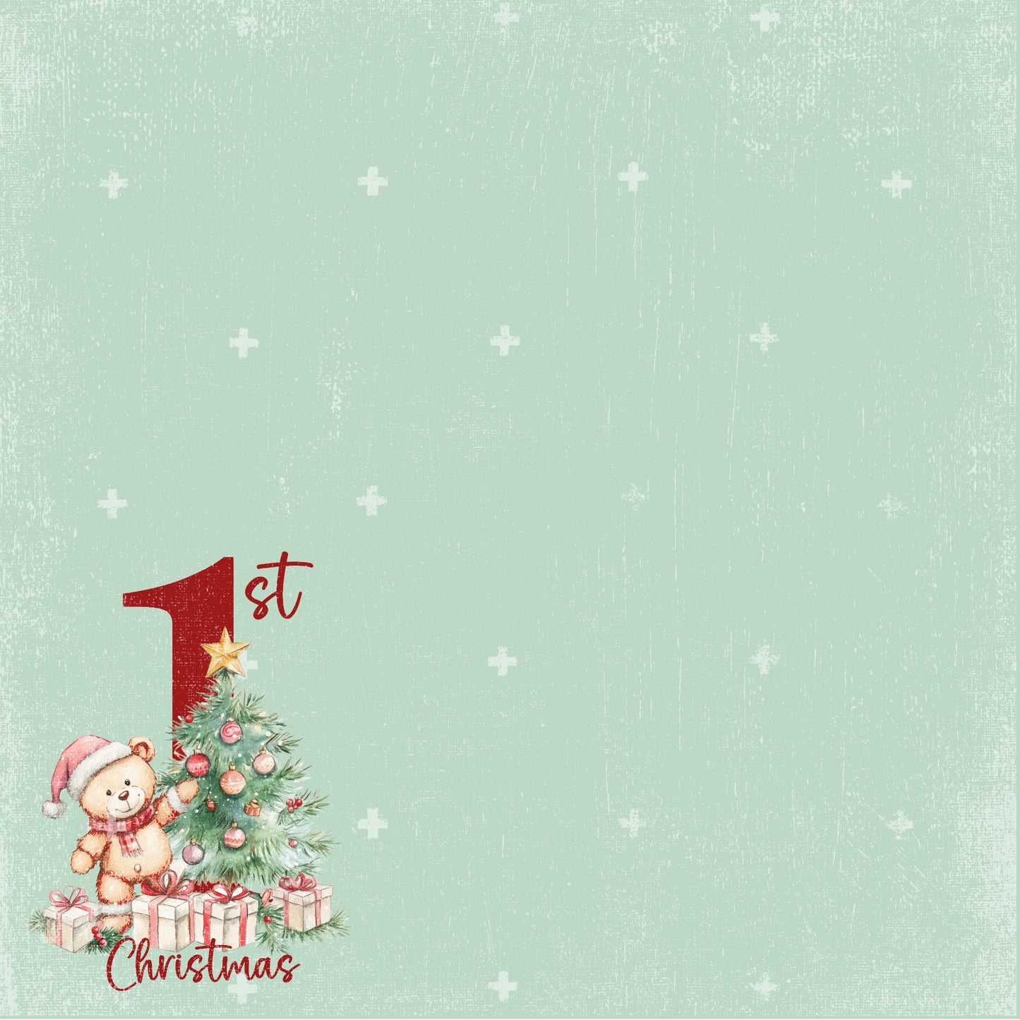 Baby's First Christmas Collection Baby First Christmas 12 x 12 Double-Sided Scrapbook Paper by SSC Designs - 15 Pack