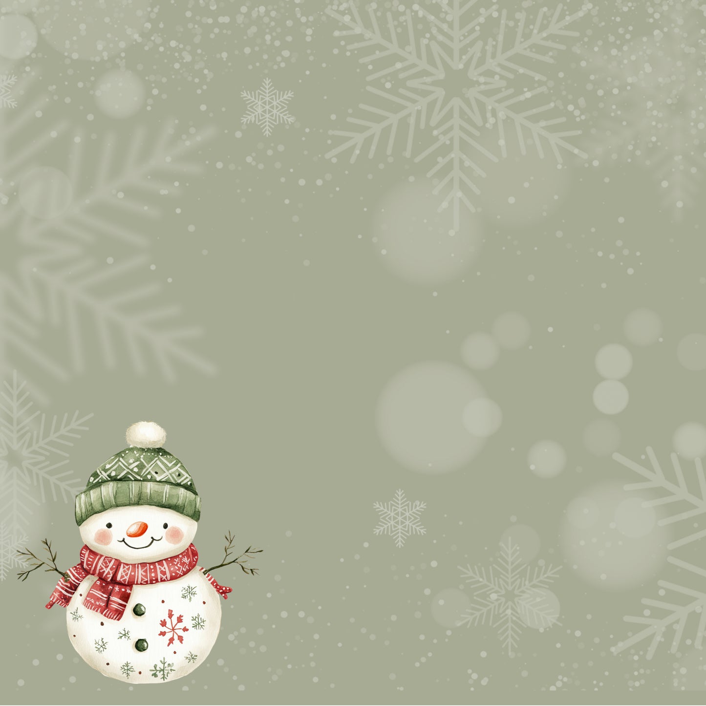 Baby's First Christmas Collection Snowman 12 x 12 Double-Sided Scrapbook Paper by SSC Designs - 15 Pack