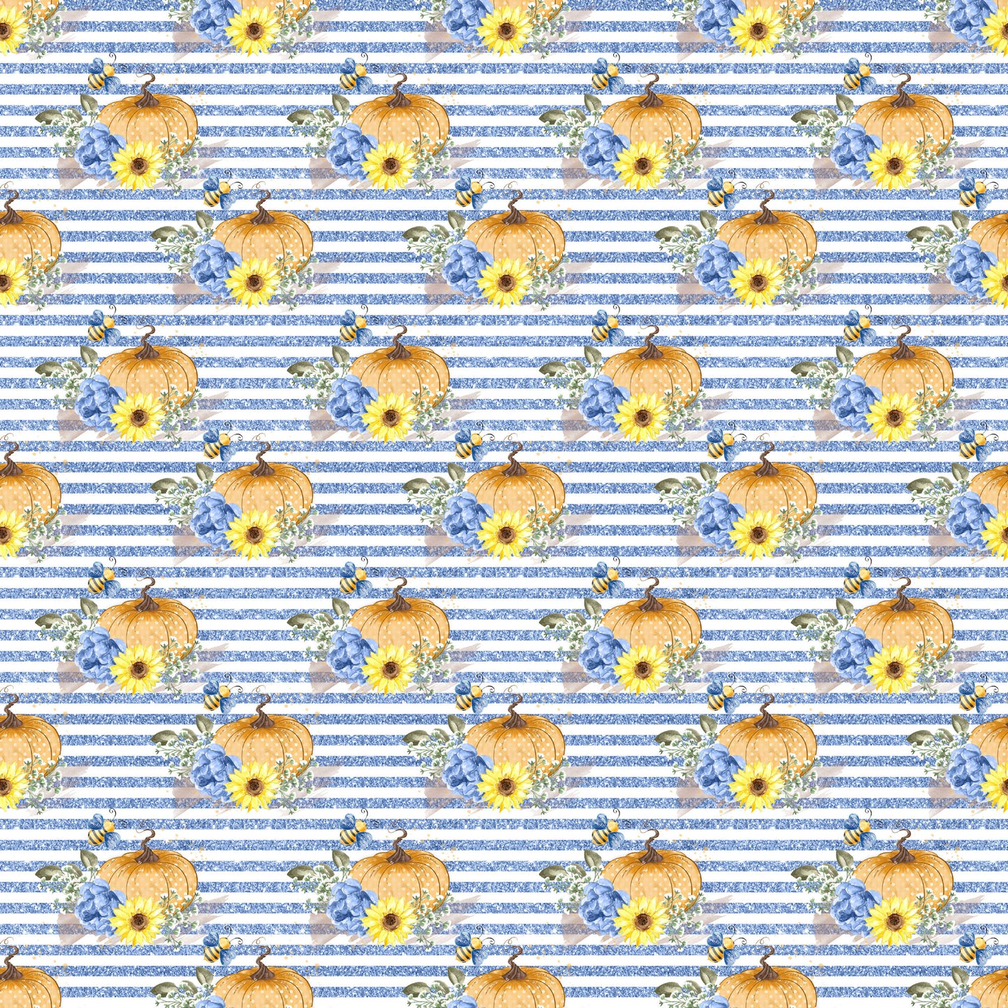 Bumblebee Fall Collection Pumpkin Stripes 12 x 12 Double-Sided Scrapbook Paper by SSC Designs - 15 Pack