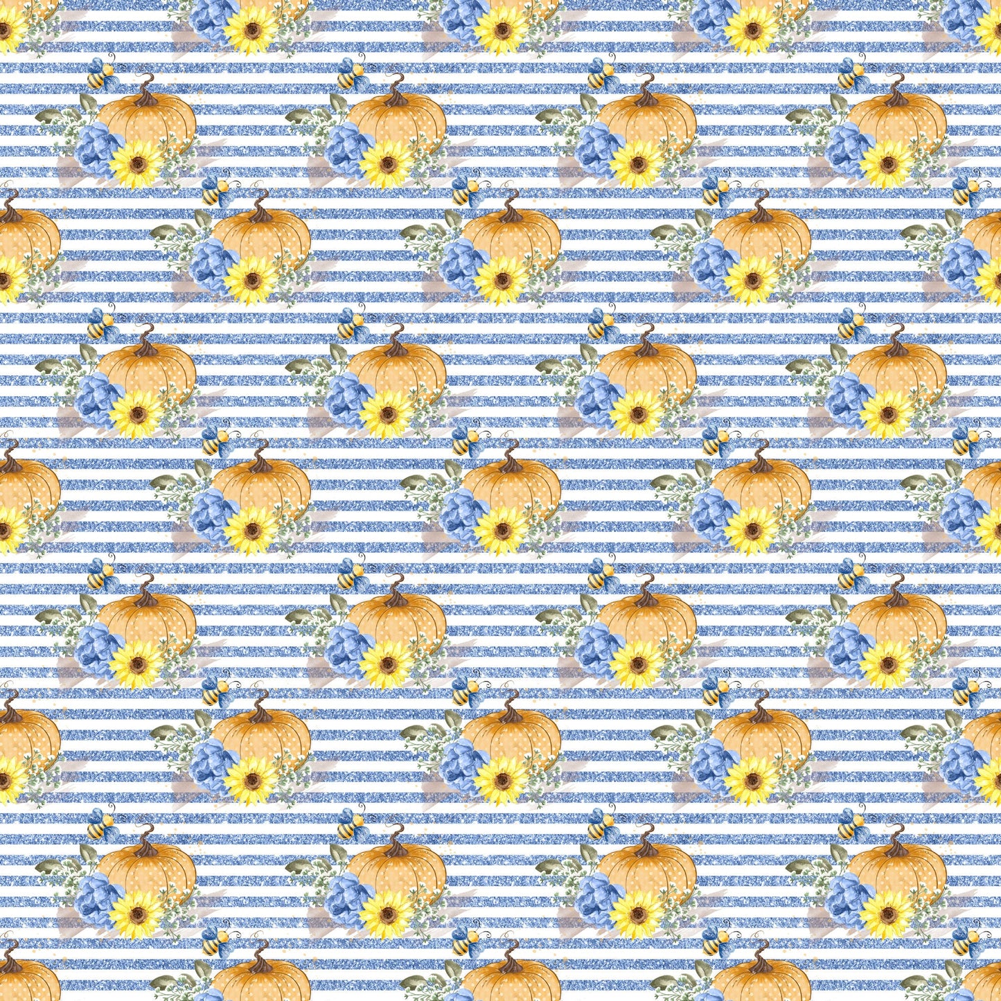 Bumblebee Fall Collection Pumpkin Stripes 12 x 12 Double-Sided Scrapbook Paper by SSC Designs