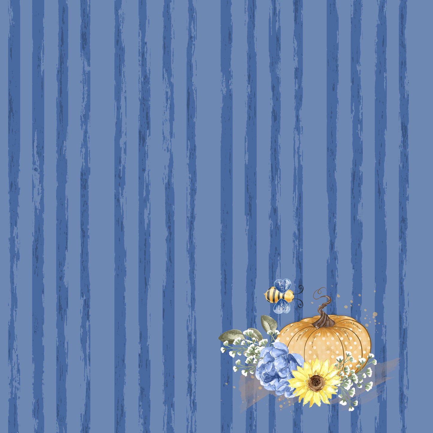 Bumblebee Fall Collection Busy Bee Pumpkins 12 x 12 Double-Sided Scrapbook Paper by SSC Designs - 15 Pack