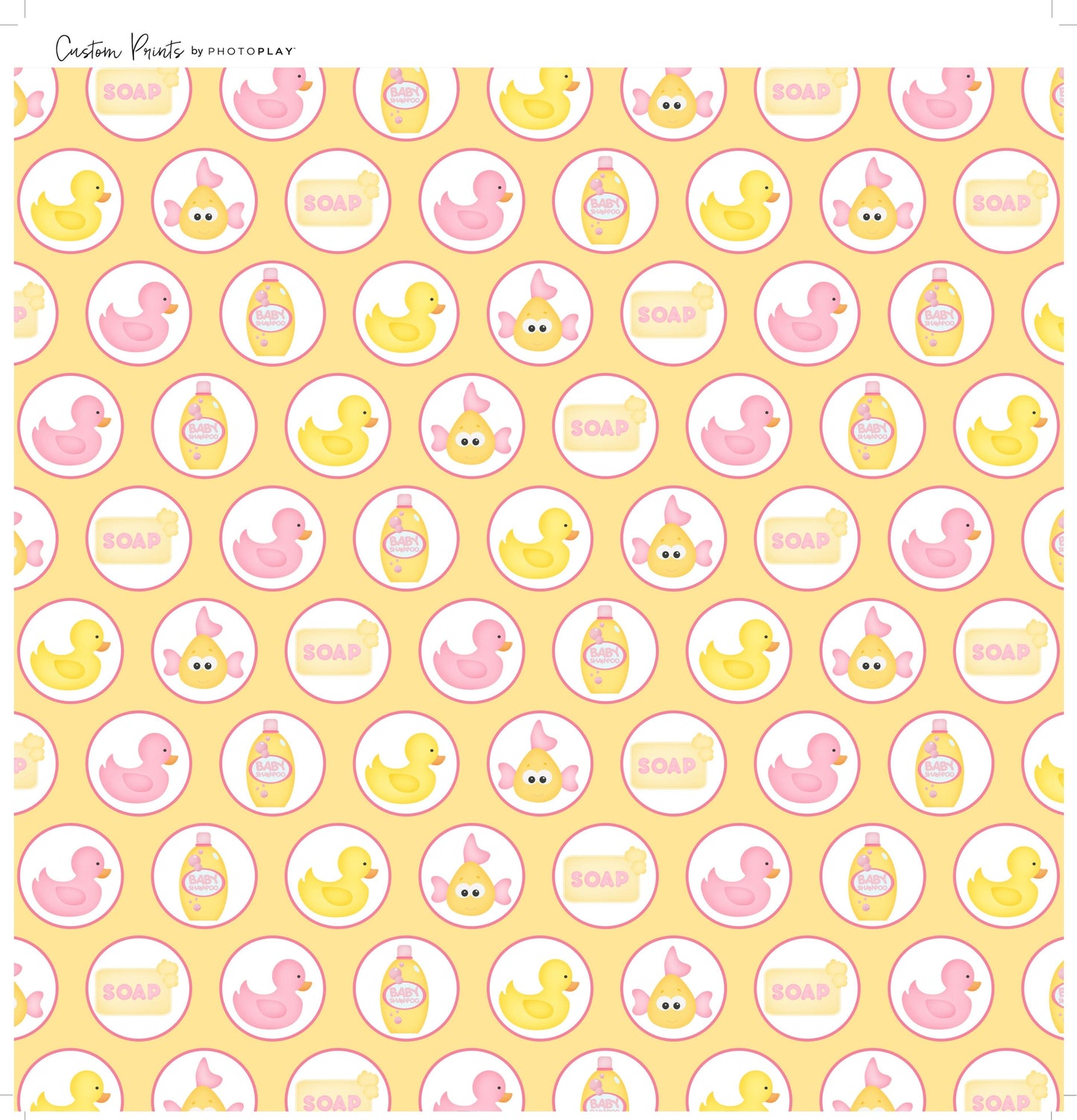 Bathtub Time Girl Collection Bath Tub Friends 12 x 12 Double-Sided Scrapbook Paper by SSC Designs