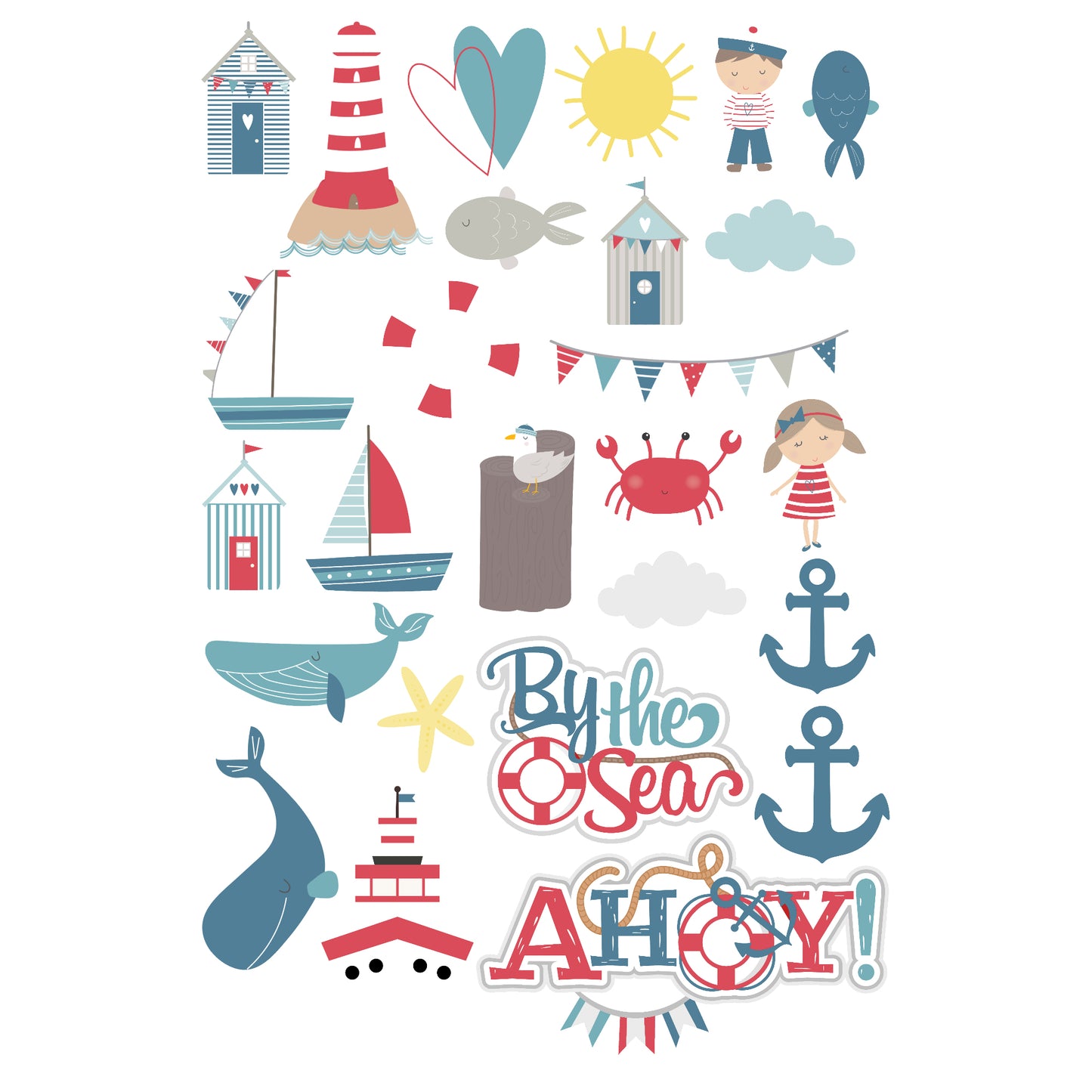 By The Sea 12 x 12 Scrapbook Paper & Embellishment Kit by SSC Designs - 3 Kits