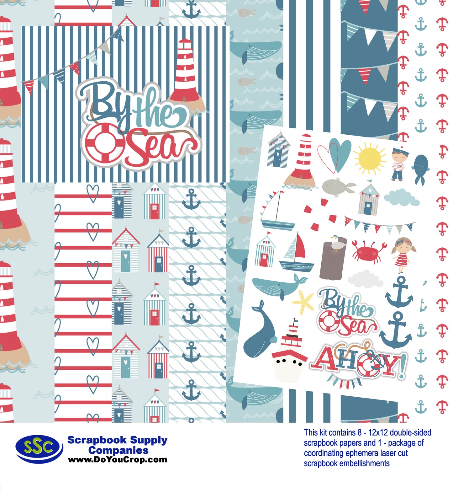 By The Sea 12 x 12 Scrapbook Paper & Embellishment Kit by SSC Designs - 3 Kits