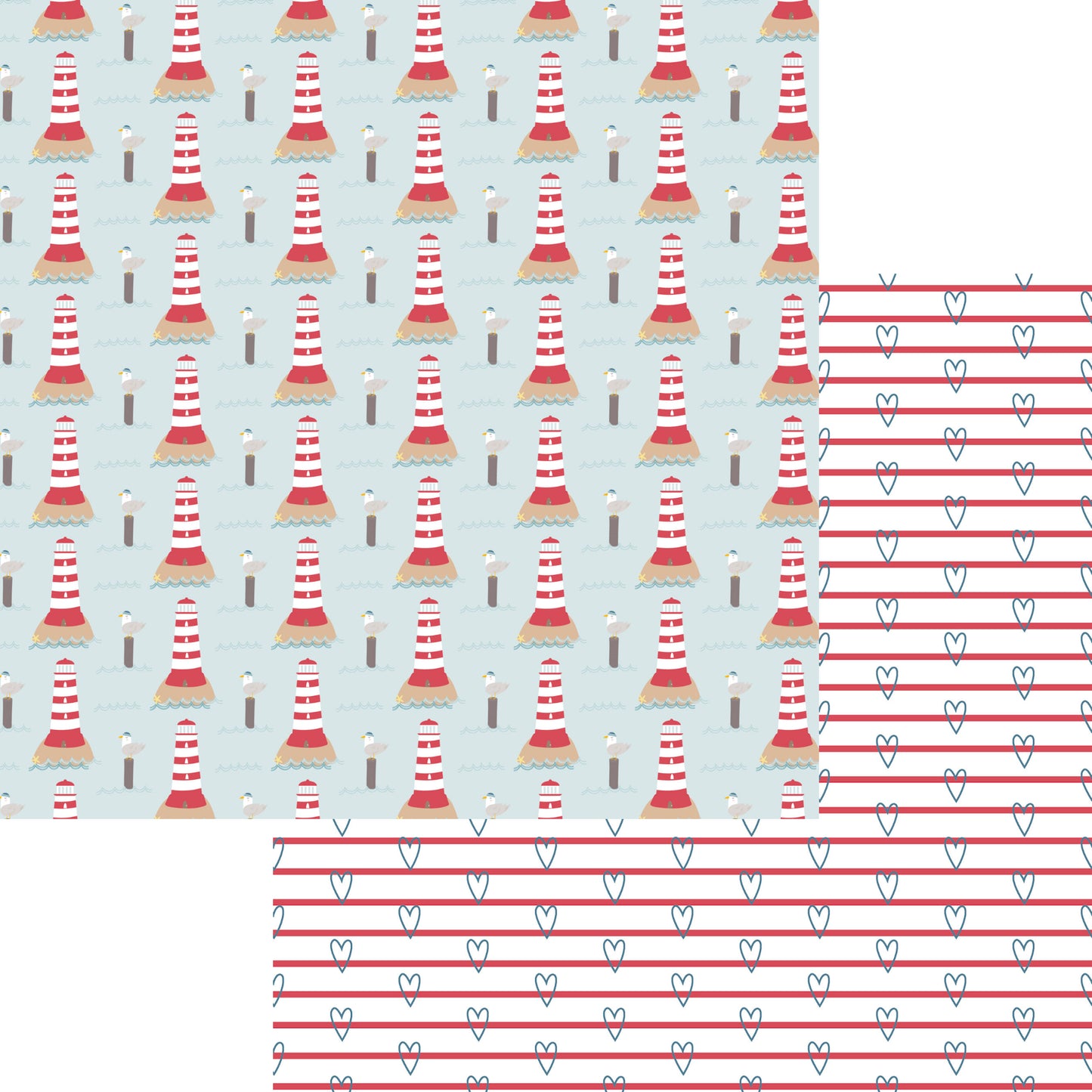 By The Sea Collection Lighthouse 12 x 12 Double-Sided Scrapbook Paper by SSC Designs - 15 Pack