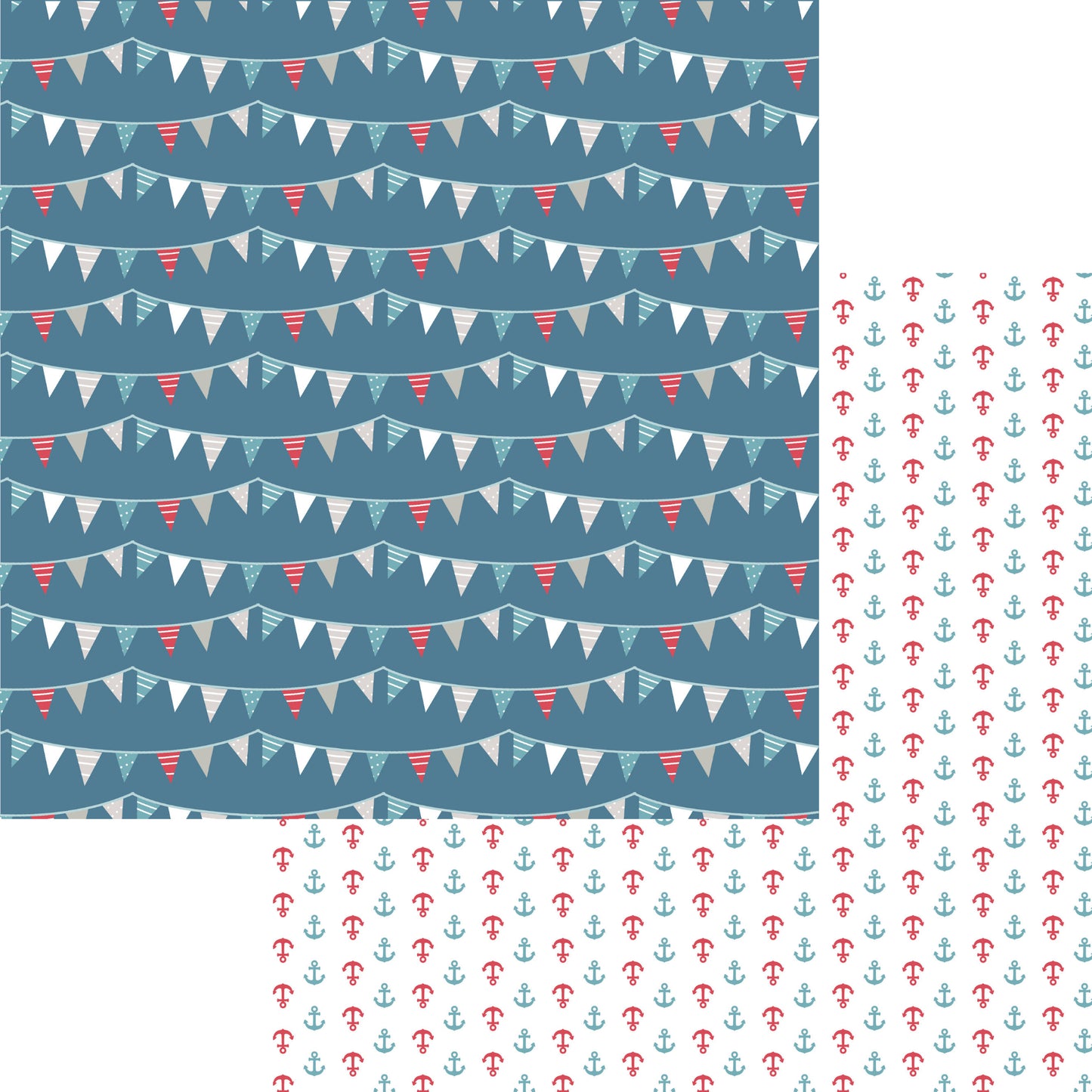 By The Sea Collection Flying Flags 12 x 12 Double-Sided Scrapbook Paper by SSC Designs - 15 Pack