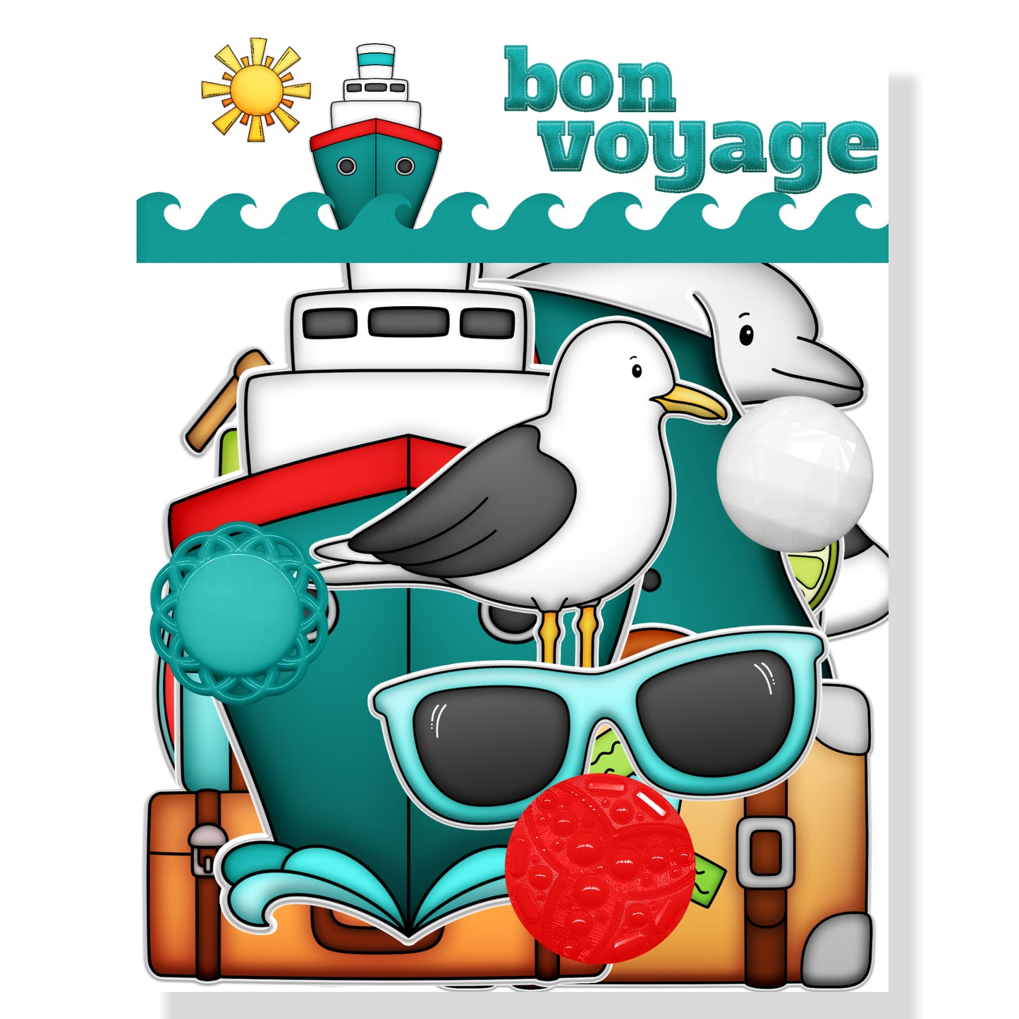 Bon Voyage 12 x 12 Scrapbook Paper & Embellishment Kit by SSC Designs - 3 Kits