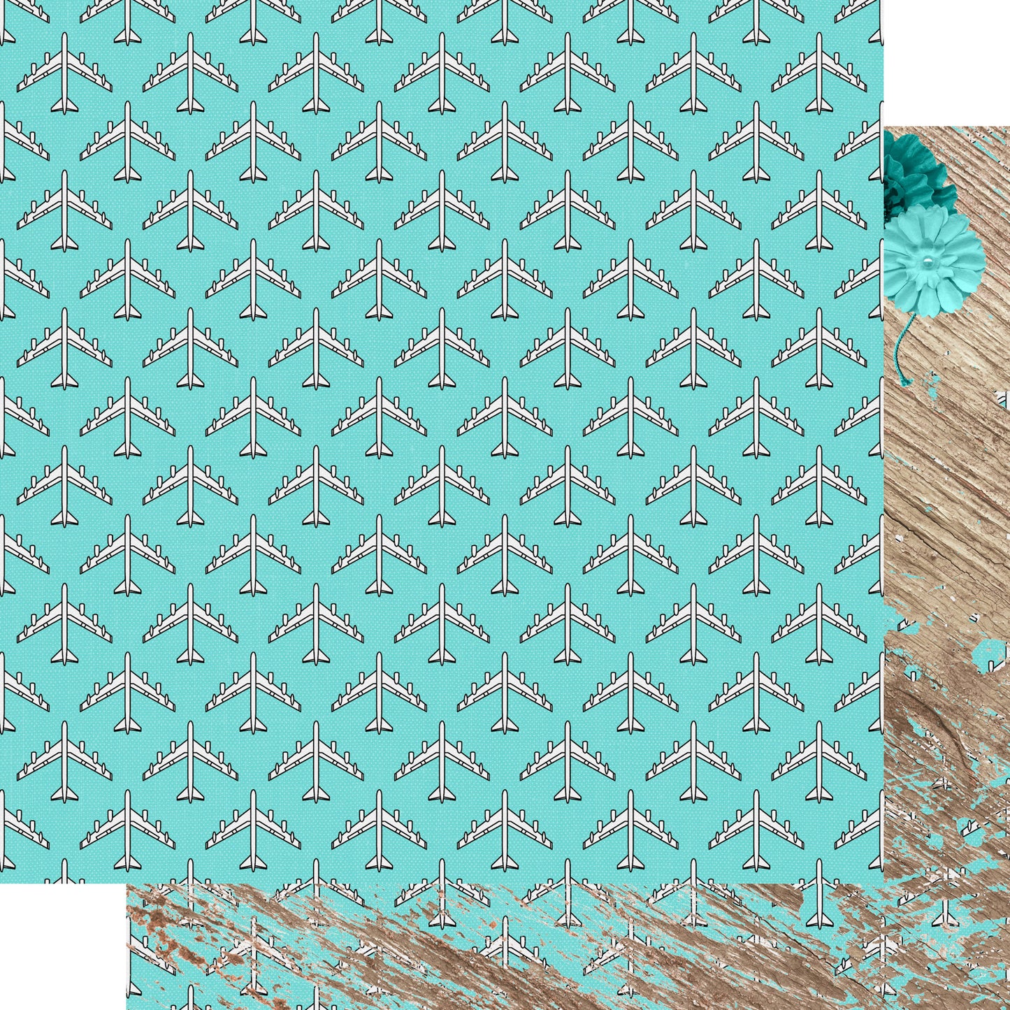 Bon Voyage Collection In The Clouds 12 x 12 Double-Sided Scrapbook Paper by SSC Designs - 15 Pack