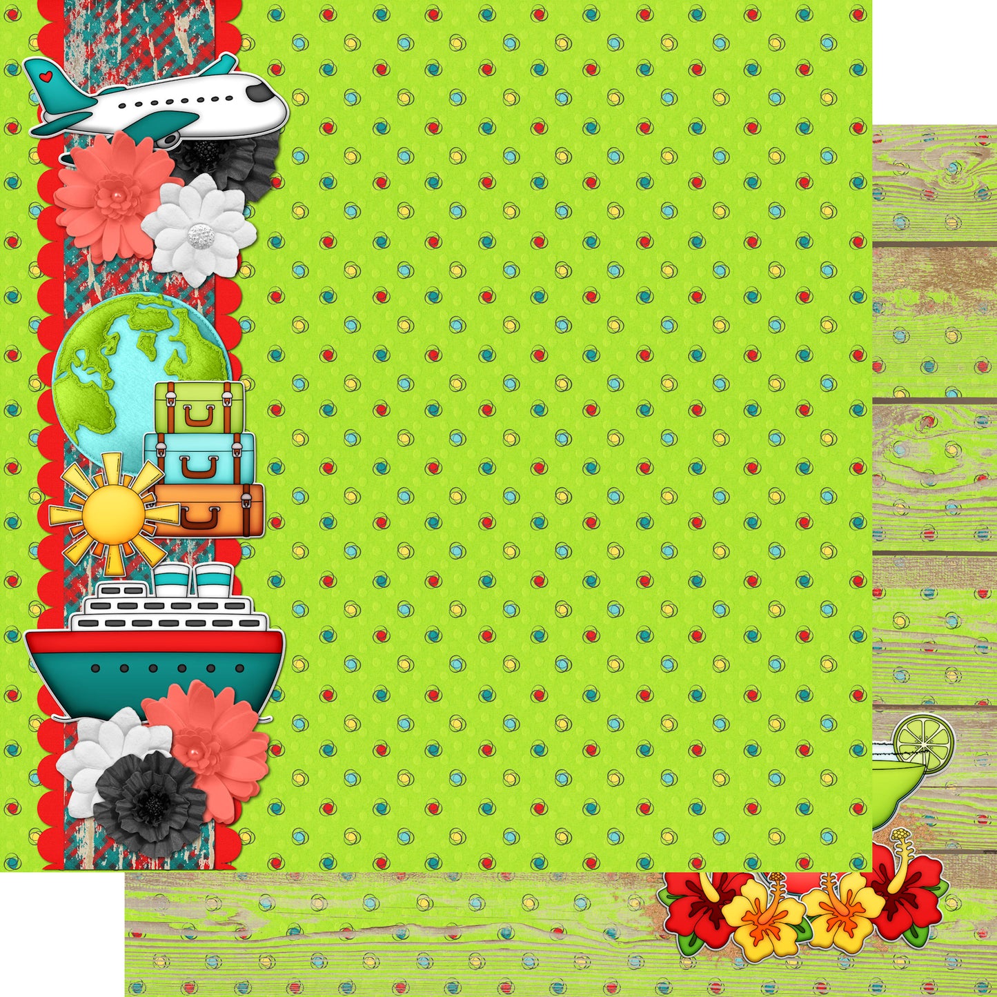 Bon Voyage 12 x 12 Scrapbook Paper & Embellishment Kit by SSC Designs - 3 Kits