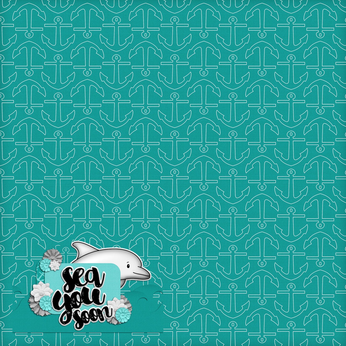 Bon Voyage Collection Sea You Soon 12 x 12 Double-Sided Scrapbook Paper by SSC Designs