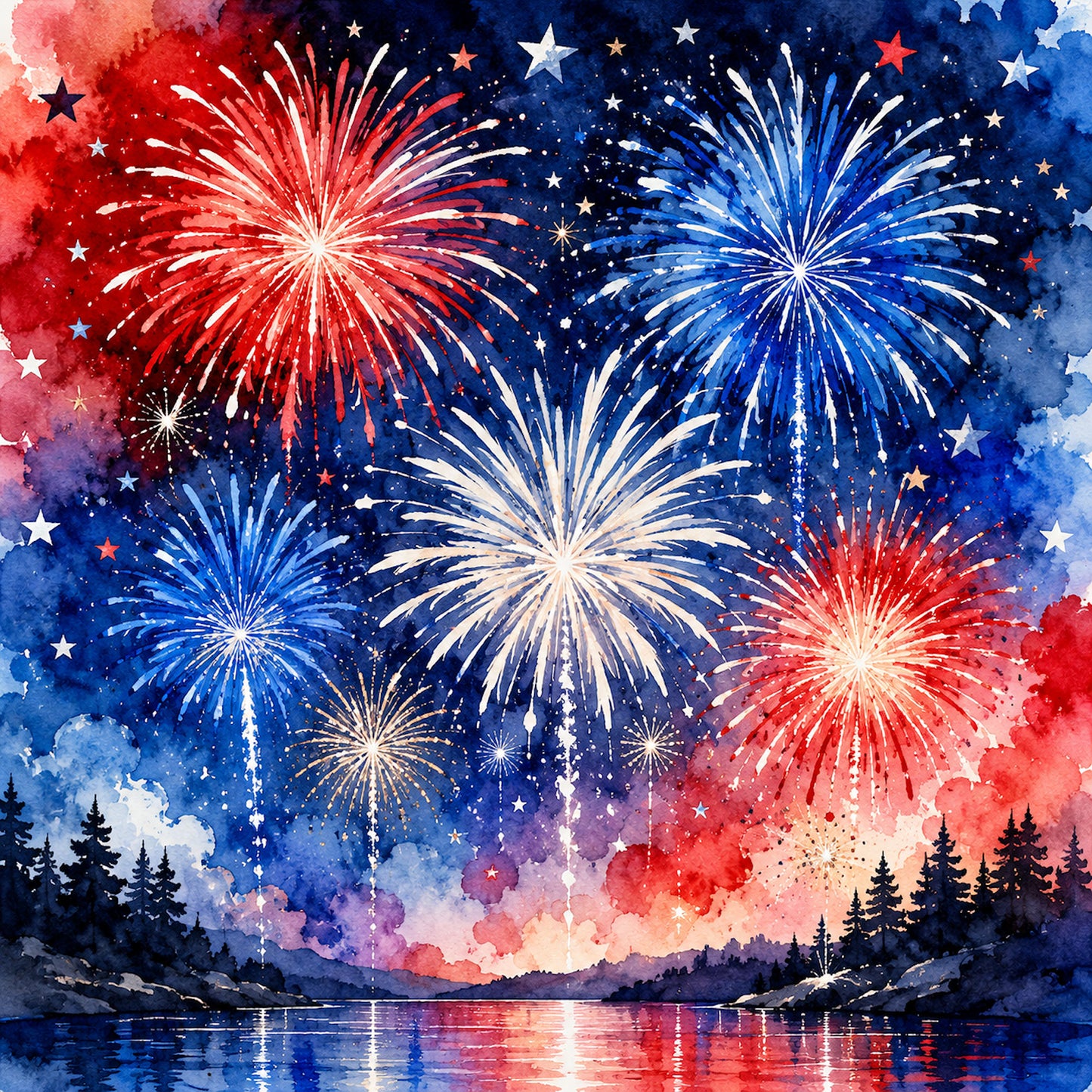 Celebrate America Collection Red, White & Reflections 12 x 12 Double-Sided Scrapbook Paper by SSC Designs - 15 Pack
