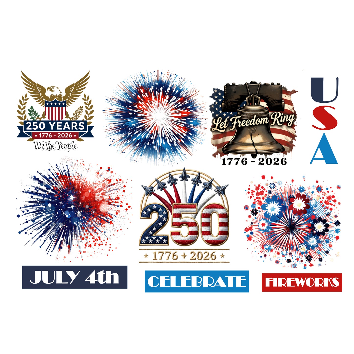 Celebrate America Collection 12 x 12 Scrapbook Sticker Sheet by SSC Designs