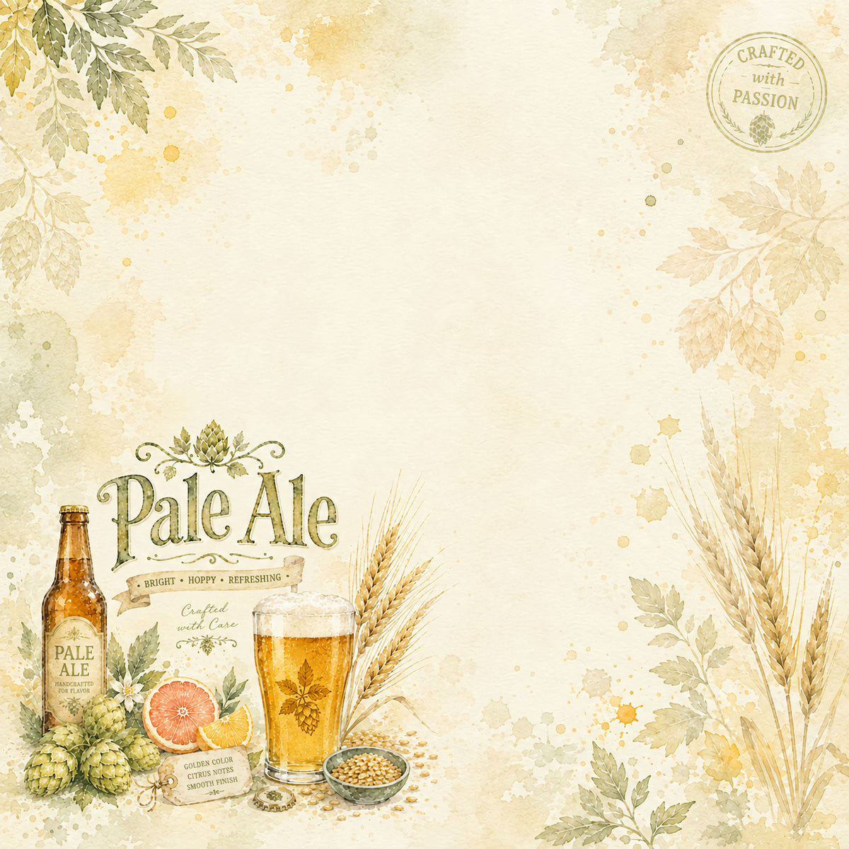 Craft Beer Collection Pale Ale 12 x 12 Double-Sided Scrapbook Paper by SSC Designs - 15 Pack