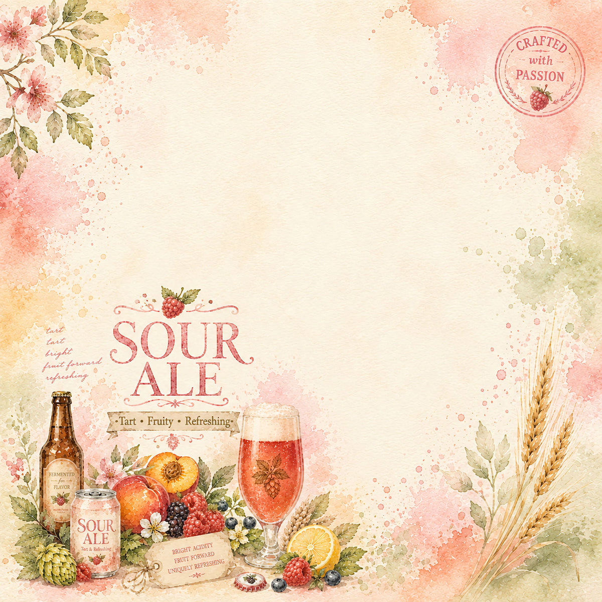 Craft Beer Collection Sour Ale 12 x 12 Double-Sided Scrapbook Paper by SSC Designs - 15 Pack