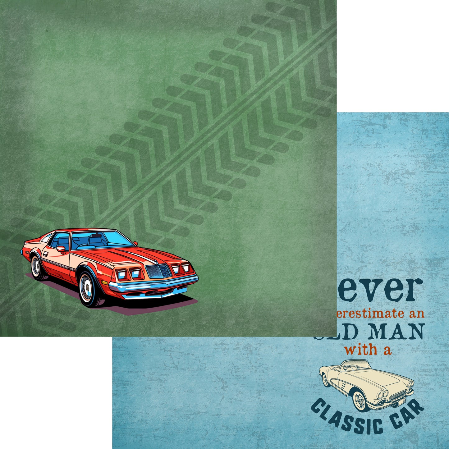 Classic Cars Collection Old Men & Classic Cars 12 x 12 Double-Sided Scrapbook Paper by SSC Designs - 15 Pack