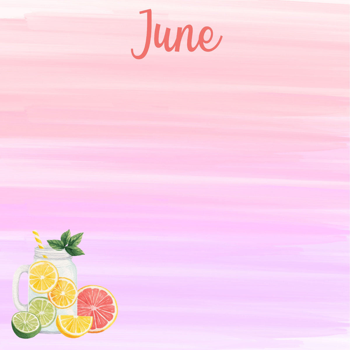 Calendar Memories Collection June 12 x 12 Double-Sided Scrapbook Paper by SSC Designs