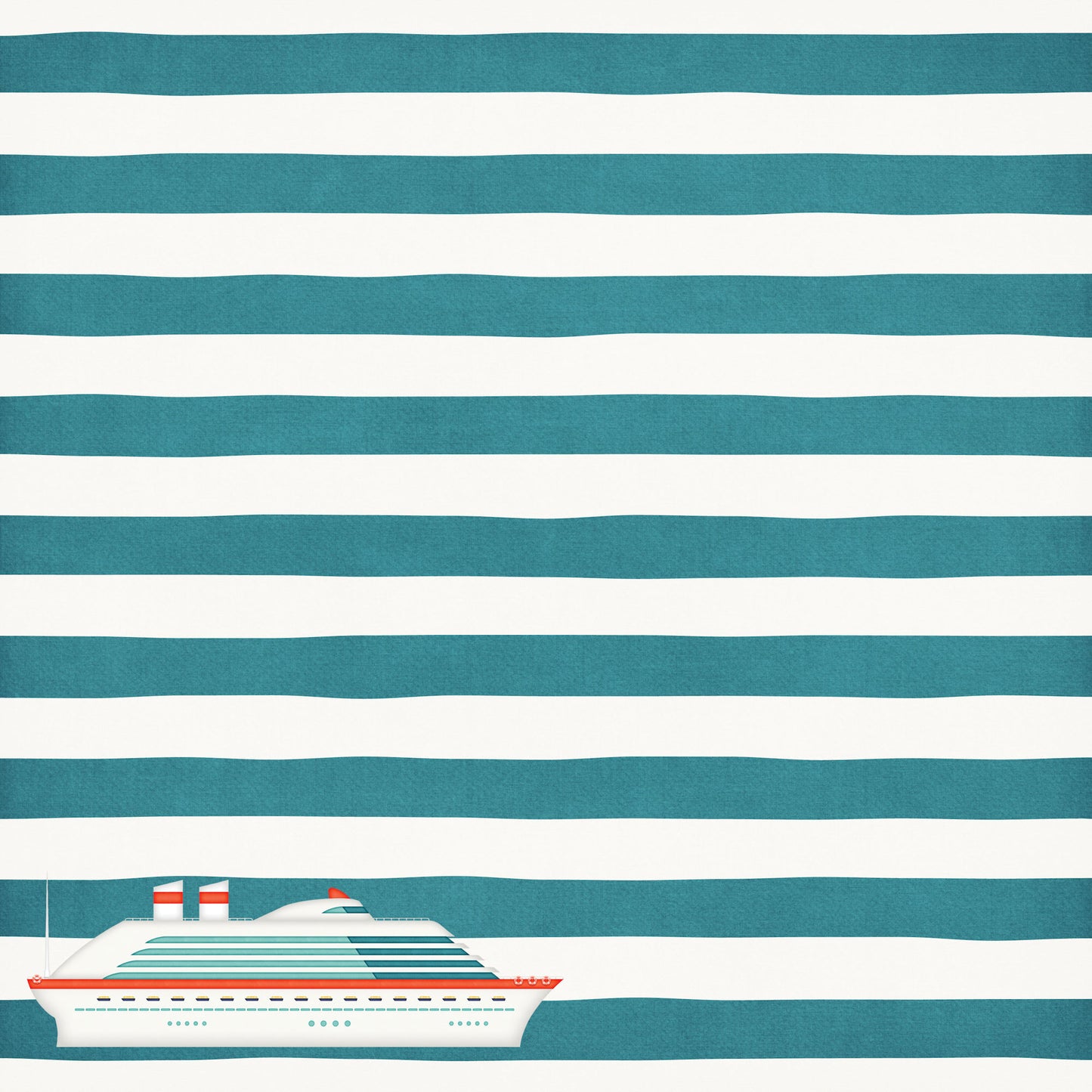 Gone Cruising Collection Cabin Key Stripes 12 x 12 Double-Sided Scrapbook Paper by SSC Designs - 15 Pack