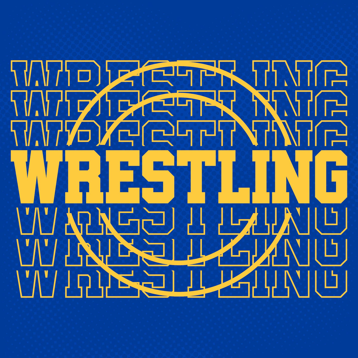 Female Wrestling Blue Gold Eat, Sleep, Wrestling, Repeat 12 x 12 Double-Sided Scrapbook Paper by SSC Designs - 15 Pack