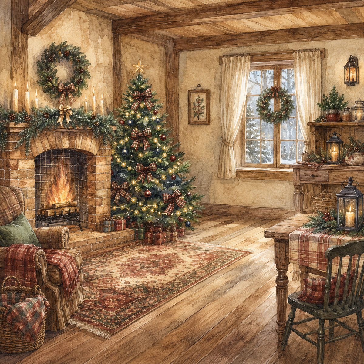 Country Winter Collection Fireside Treats 12 x 12 Double-Sided Scrapbook Paper by SSC Designs - 15 Pack