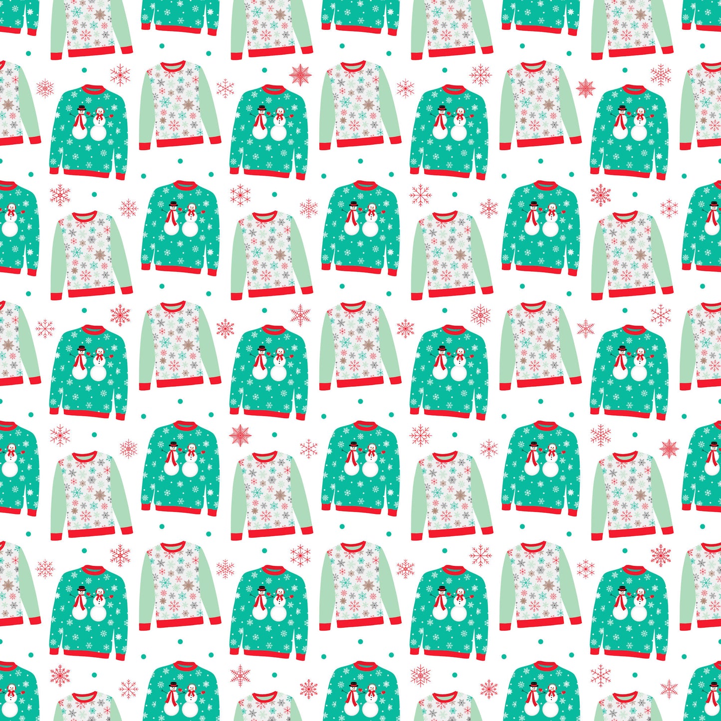Ugly Christmas Sweater Collection Snowmen 12 x 12 Double-Sided Scrapbook Paper - 15 Pack