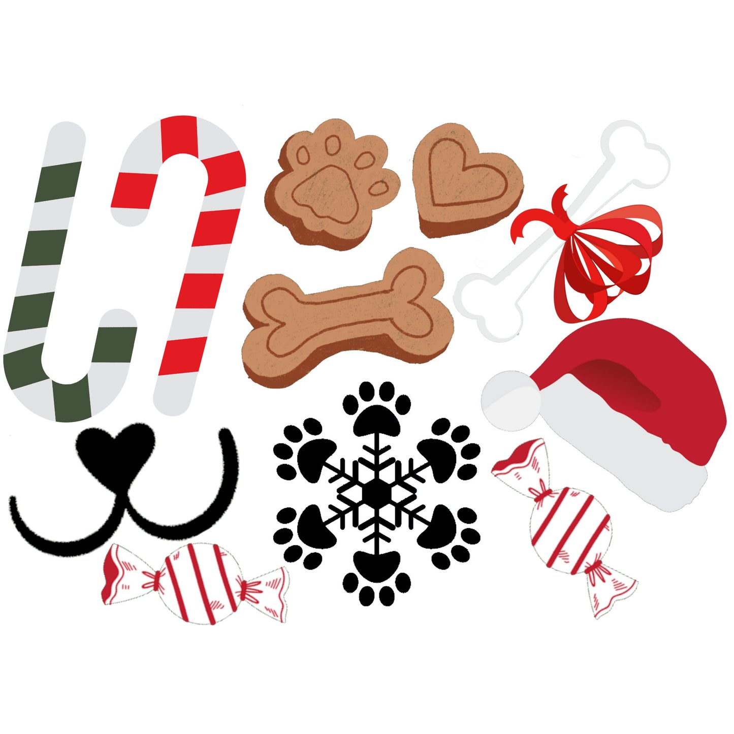 Merry Woofmas Collection Laser Cut Scrapbook Ephemera Embellishments by SSC Designs - 3 Packs