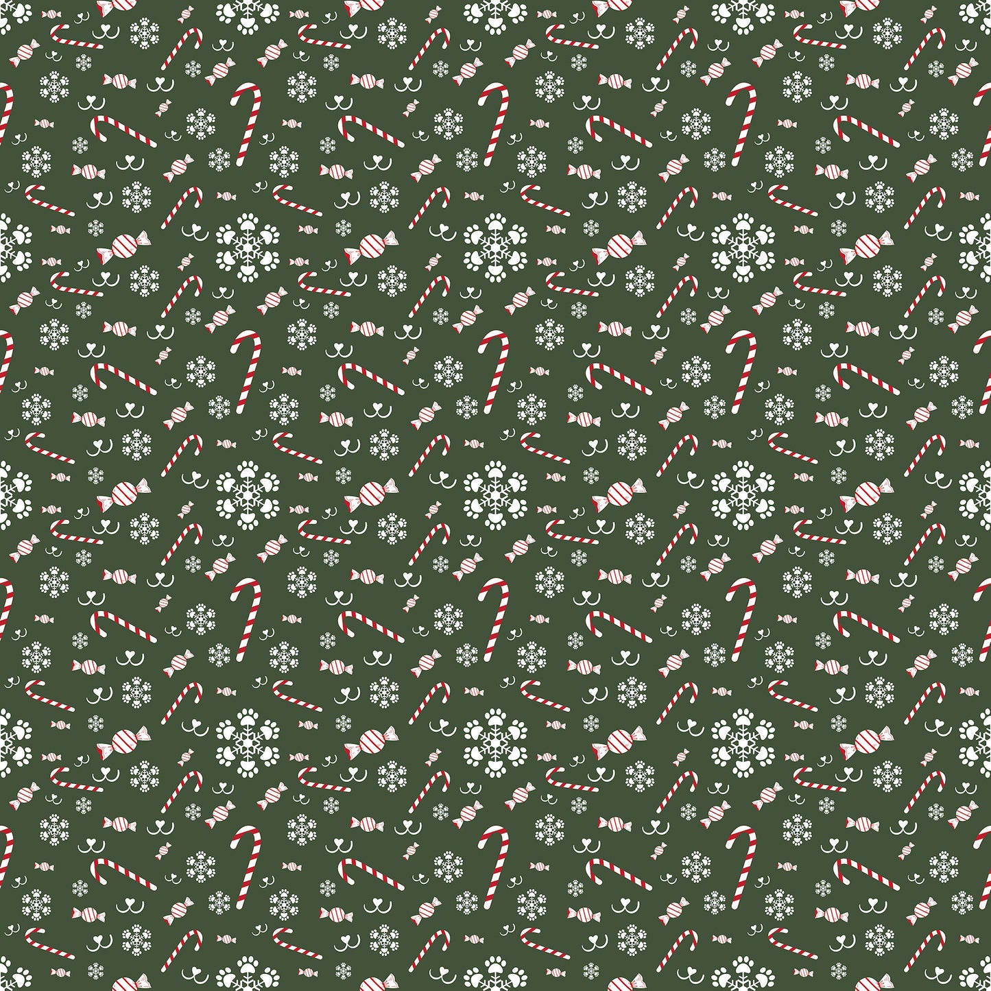 Merry Woofmas Collection Candy Cane Noses 12 x 12 Double-Sided Scrapbook Paper by SSC Designs - 15 Pack