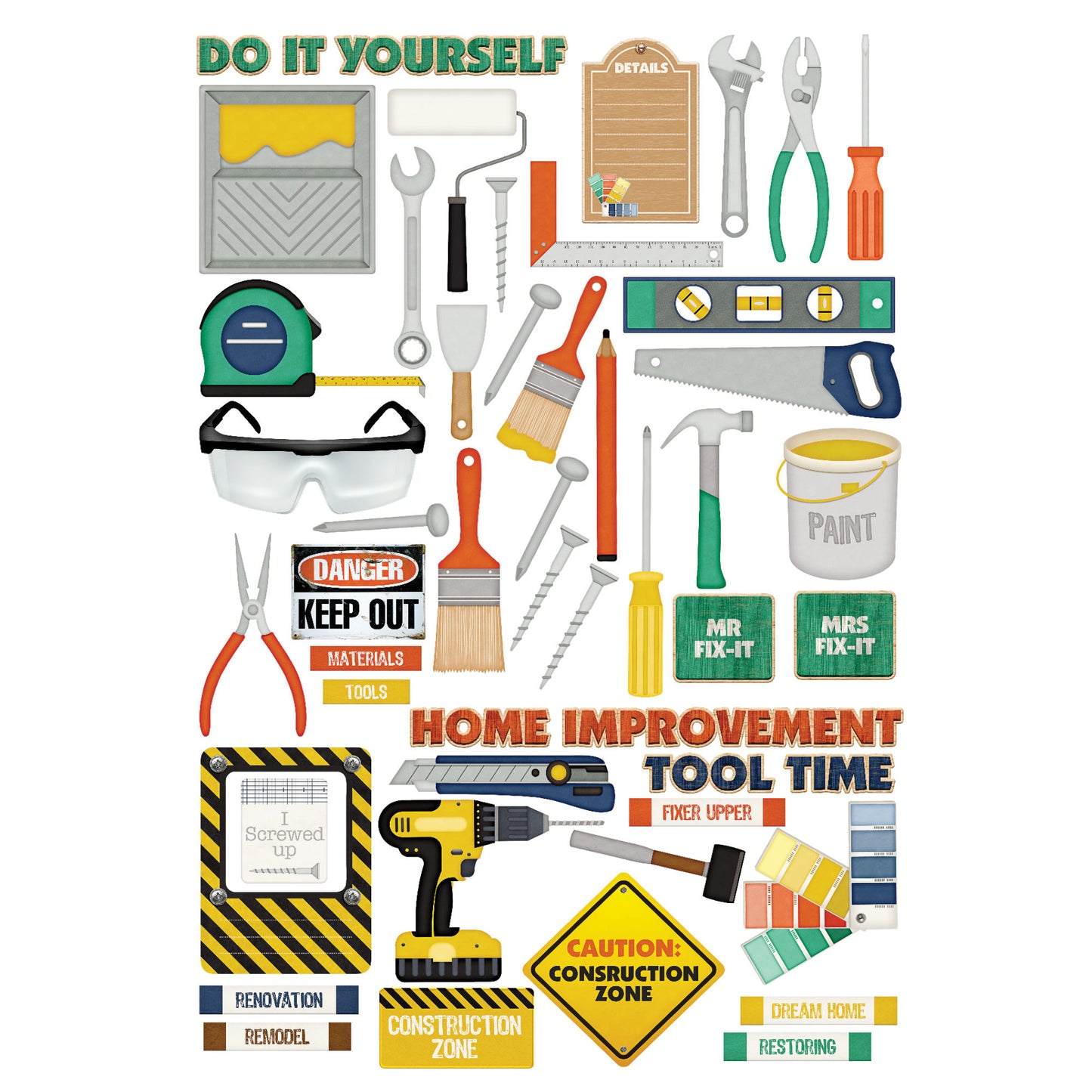 Home Improvement Collection Laser Cut Scrapbook Ephemera Embellishments by SSC Designs - 3 Packs